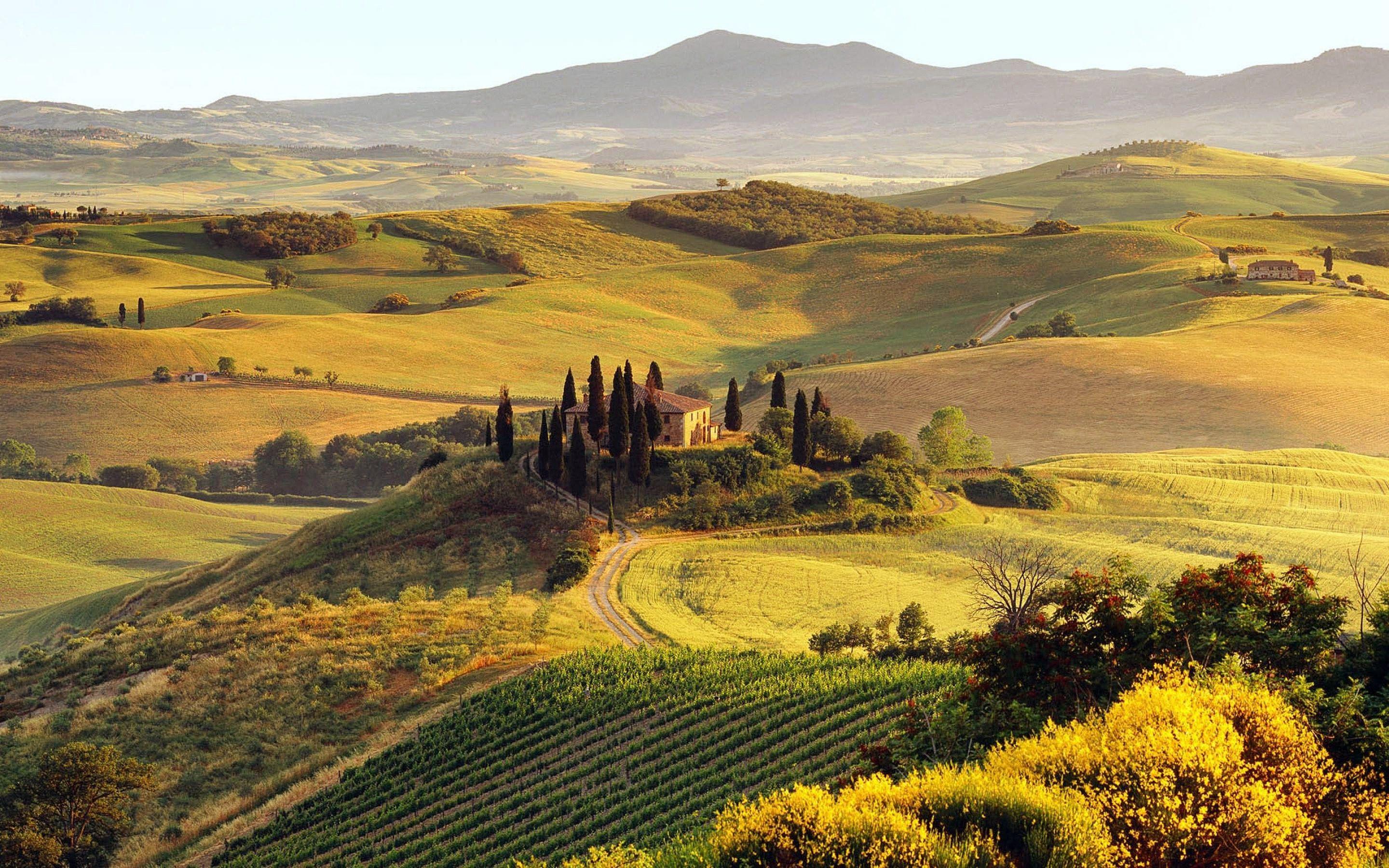 2880x1800 Italy Landscape House Green Nature Wallpaper HD Desktop
