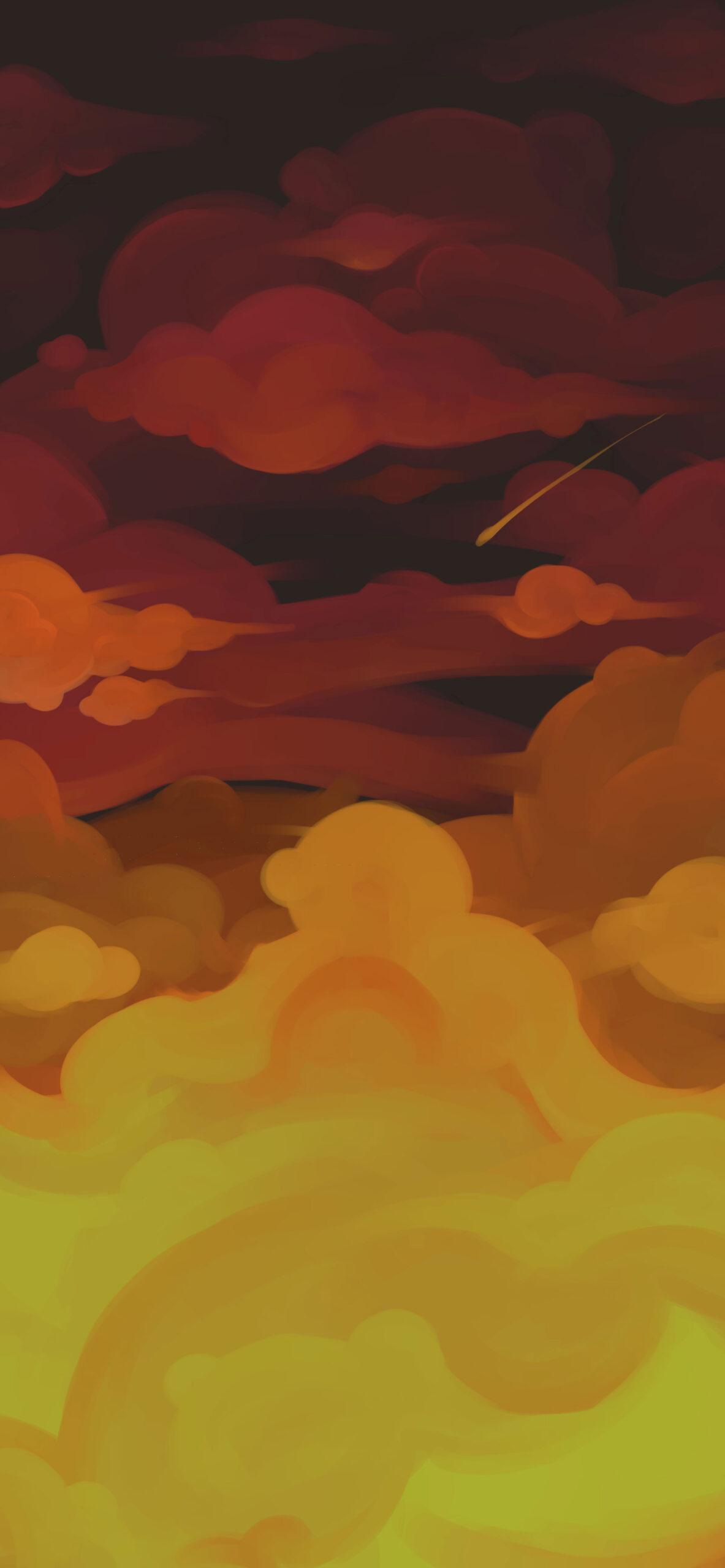 1183x2560 Aesthetic Clouds Orange Wallpaper Cloud Wallpaper for iPhone