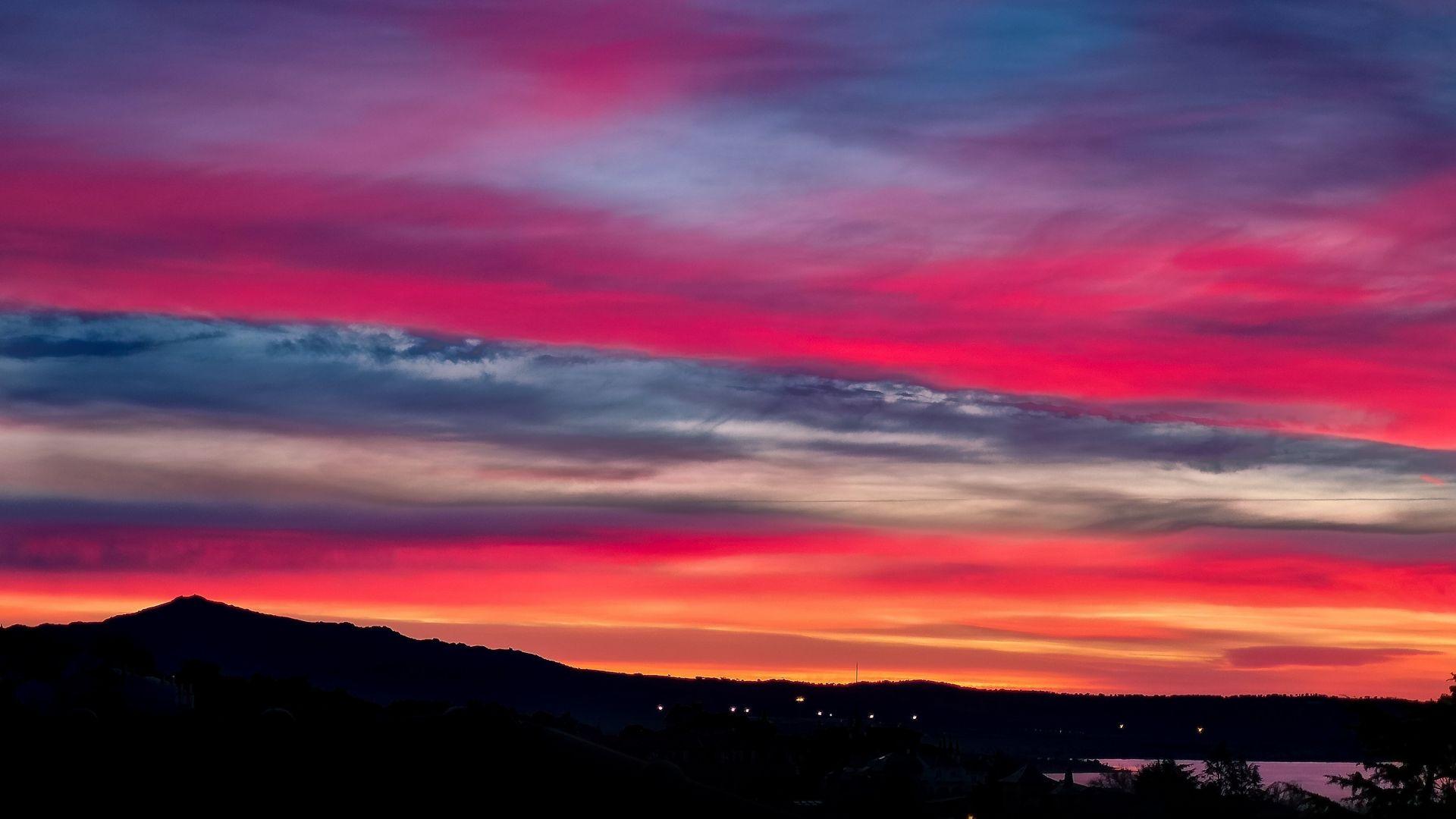1920x1080 Orange Clouds Wallpaper