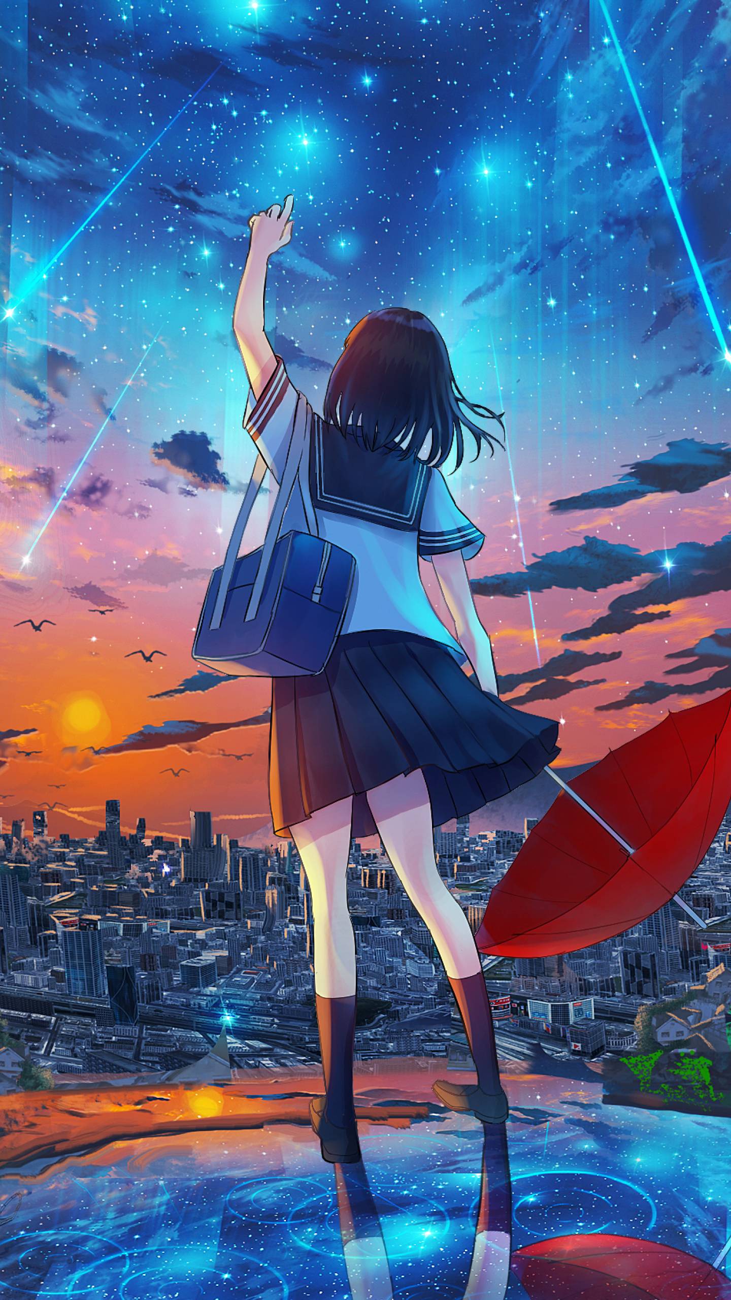 1440x2560 Anime Girl HD Night Fun Samsung Galaxy S S Google Pixel XL , Nexus 6P , LG G5 Wallpaper, HD Artist 4K Wallpaper, Image, Photo and Background