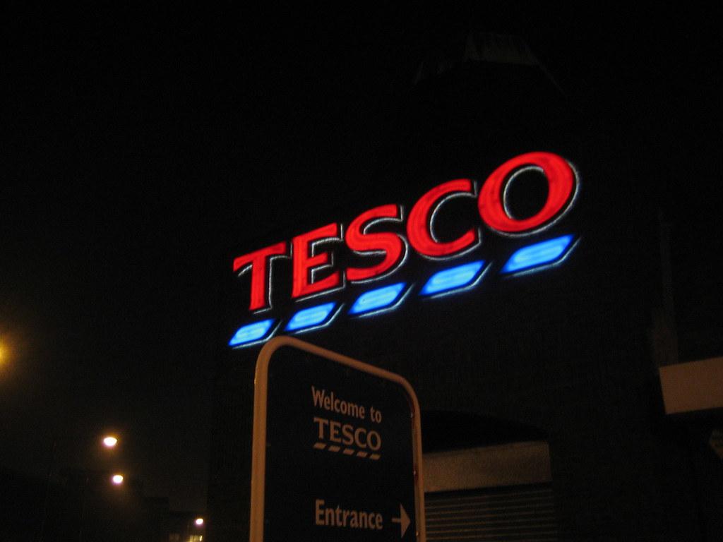 1024x768 Tesco. Tesco, Bromley By Bow, At Night