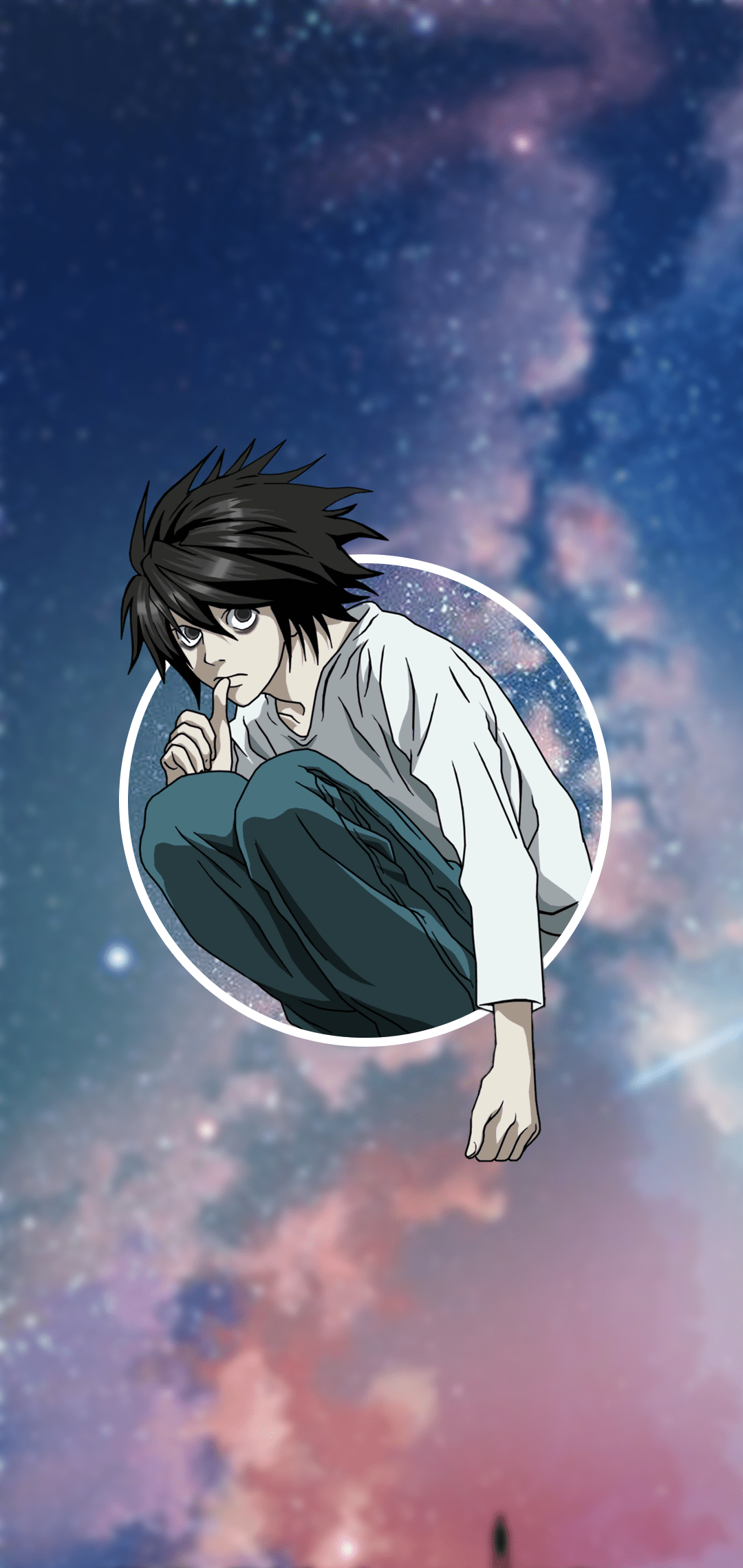 1080x2280 Lawliet L, sky, phone, Death Note, dark hair, anime Gallery HD Wallpaper