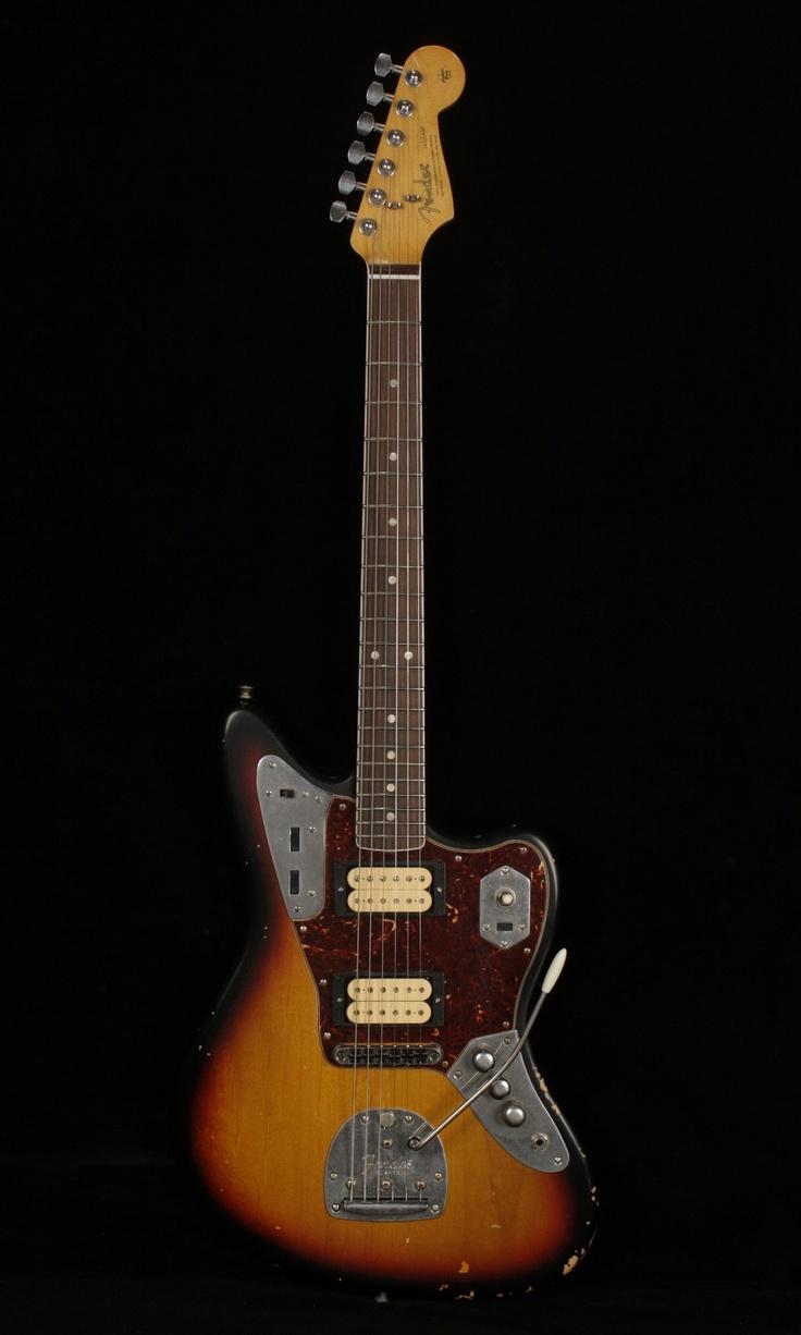 736x1226 Fender Kurt Cobain Jaguar. This comes with custom relic details, that make it look just like Kurt's. Music gear, Fender guitars, Guitar