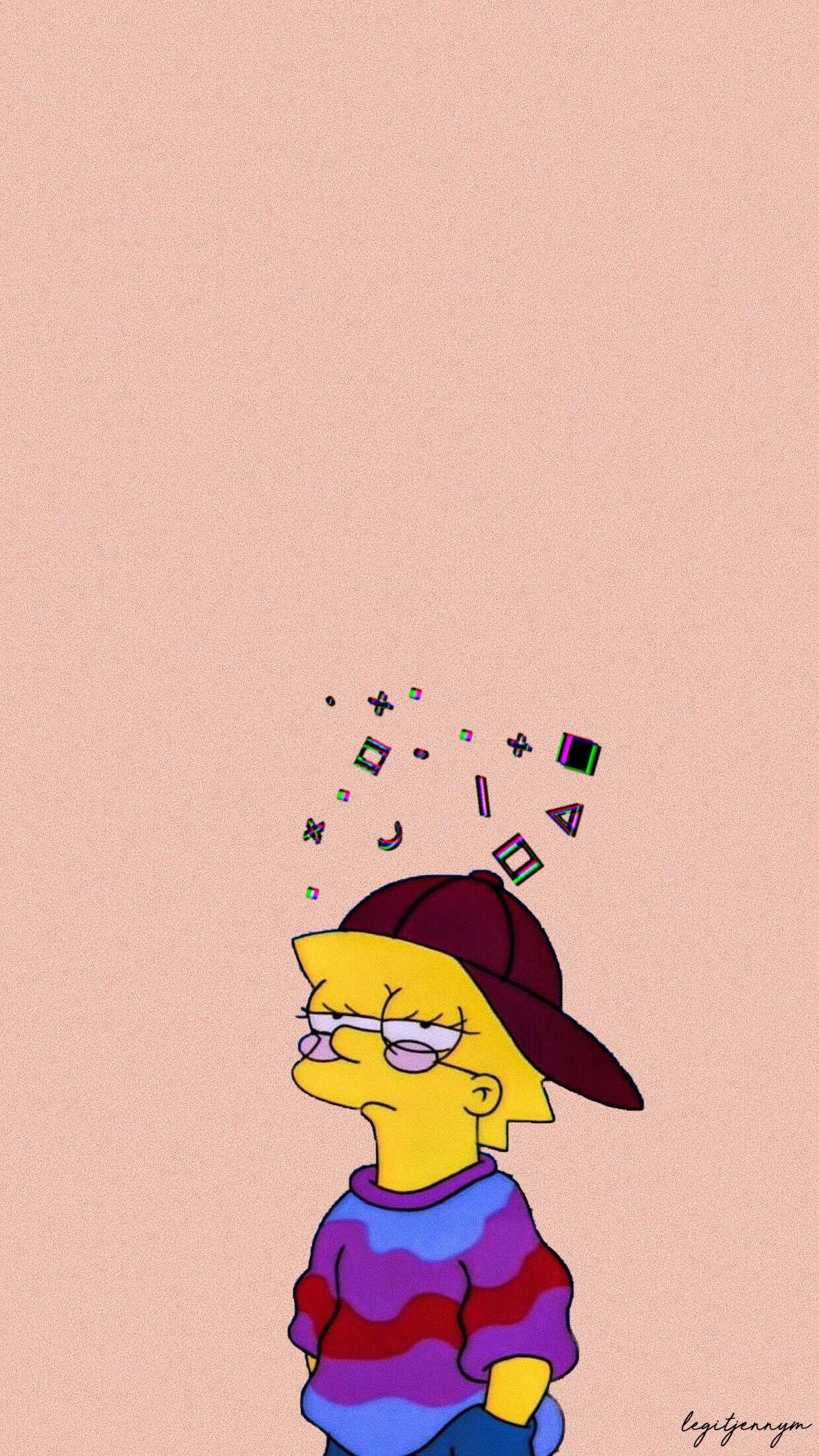 1242x2208 By: WallpaperByJenny #aesthetic #simpsons #glitch #tumblr