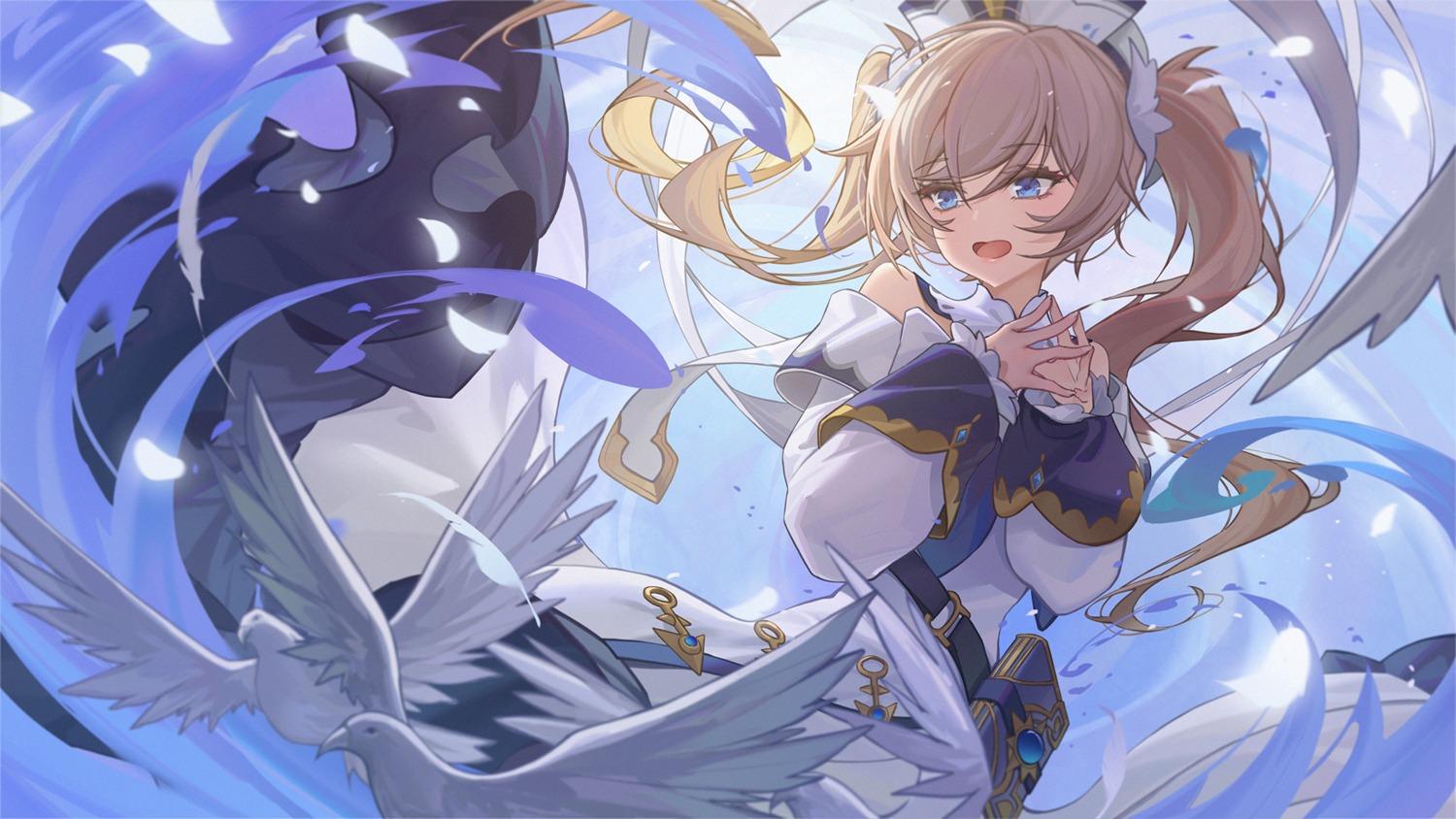 1500x844 youxuemingdie genshin impact barbara (genshin impact) skirt lift wallpaper