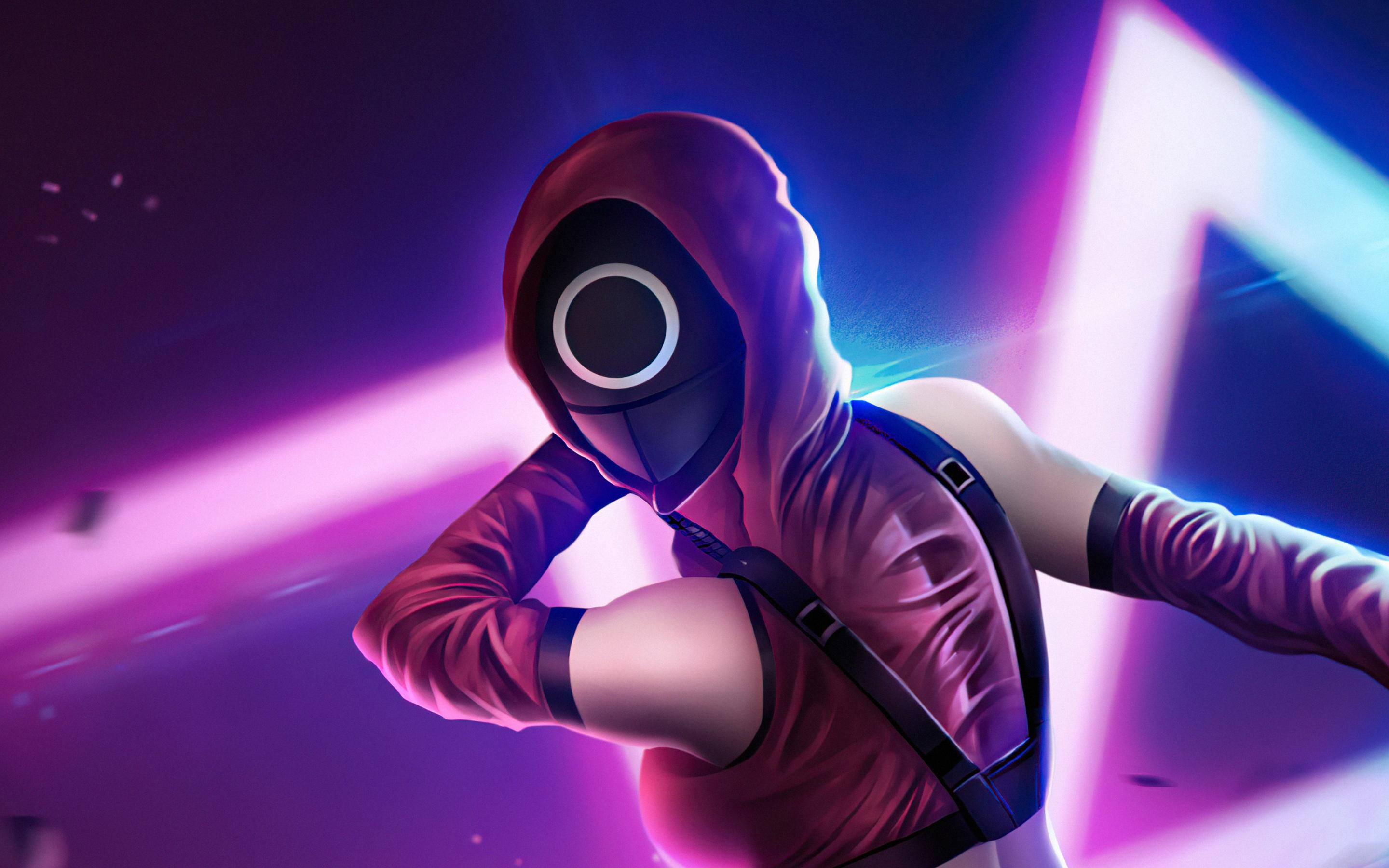 2880x1800 Squid Game Wallpaper 4K, Fan Art, Neon, 2021 Series