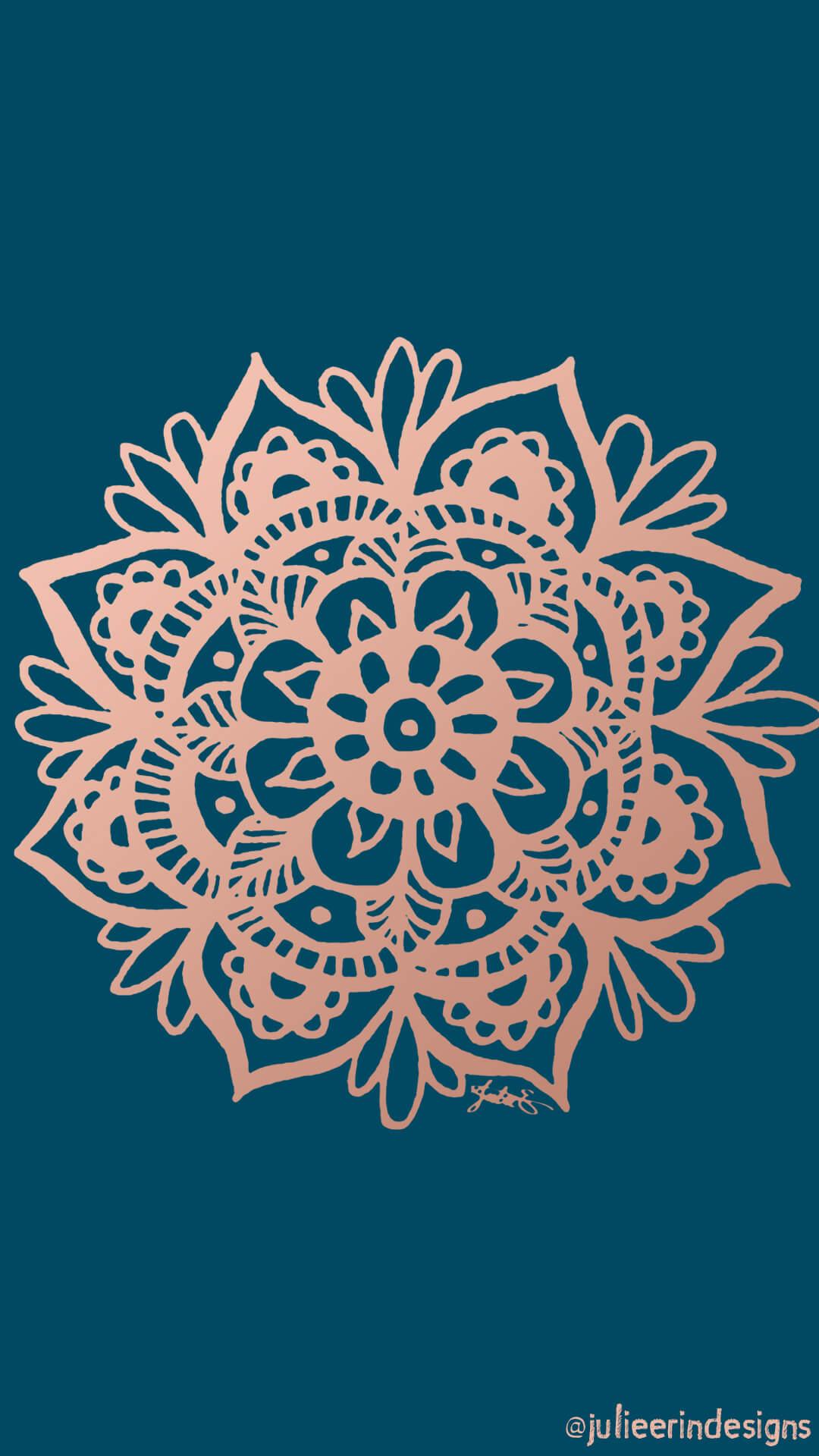 1080x1920 free phone wallpaper rose gold mandala mandalas Erin Designs