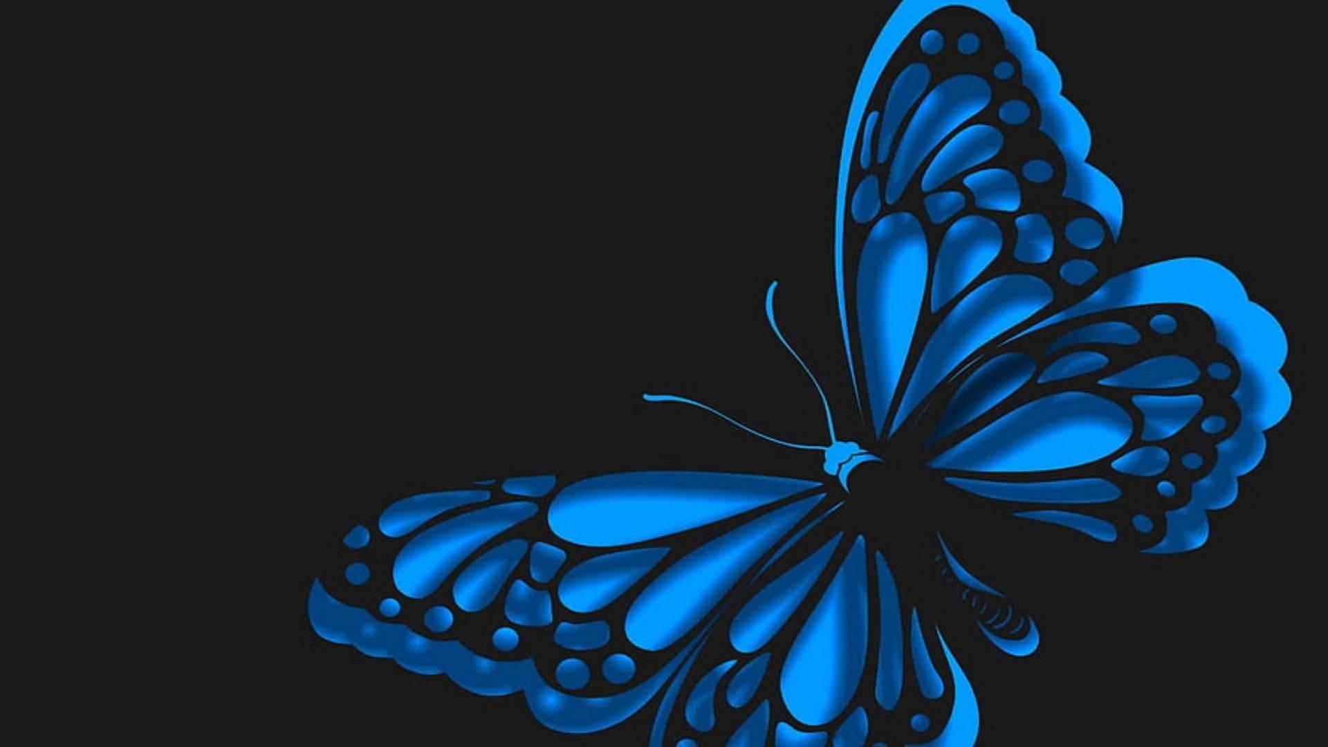 1920x1080 Download Neon Blue Butterfly Wallpaper