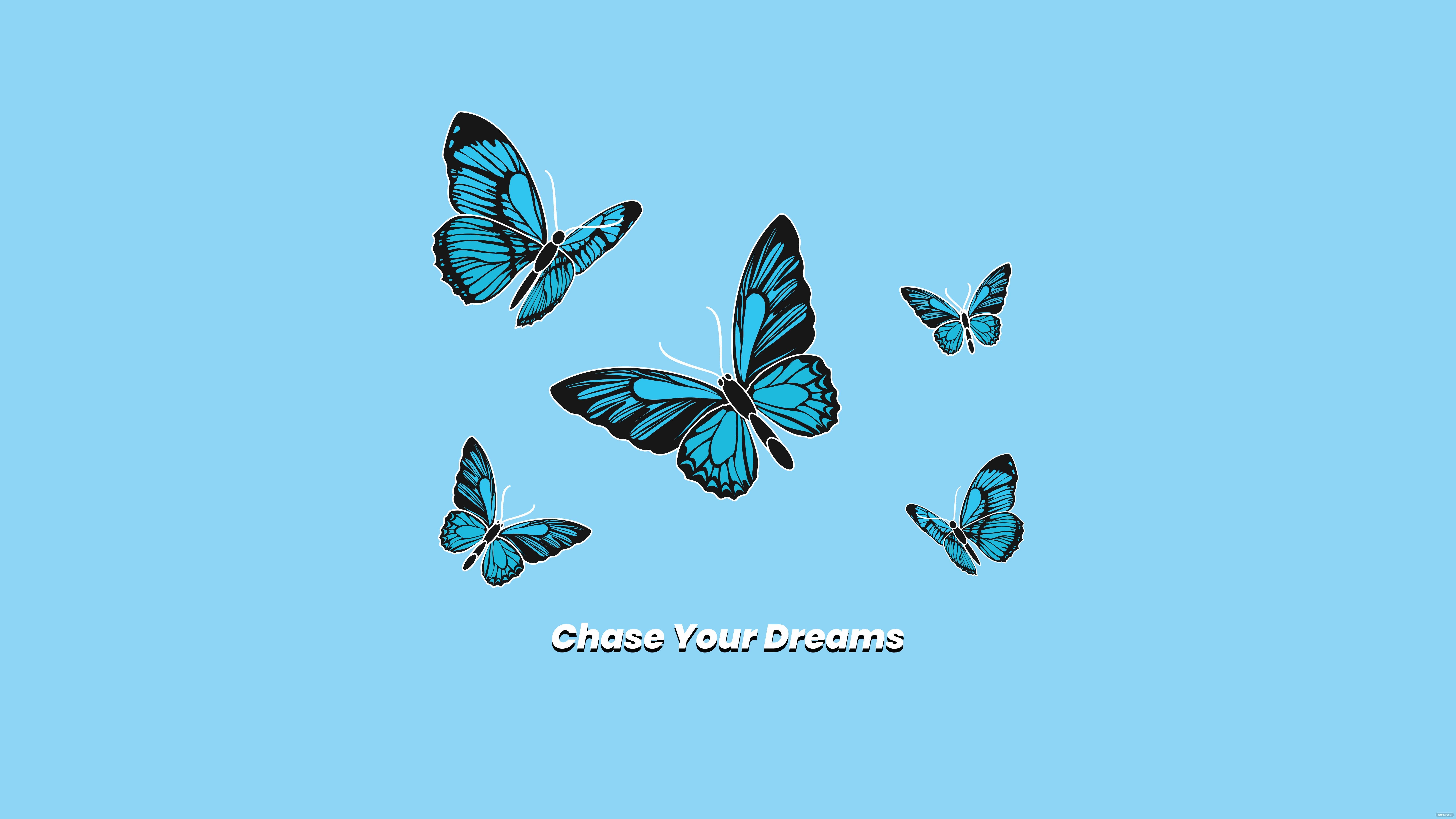 8000x4500 Light Blue Butterfly Wallpaper