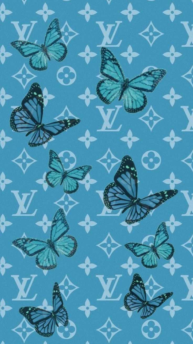 736x1308 Blue Butterfly Wallpaper