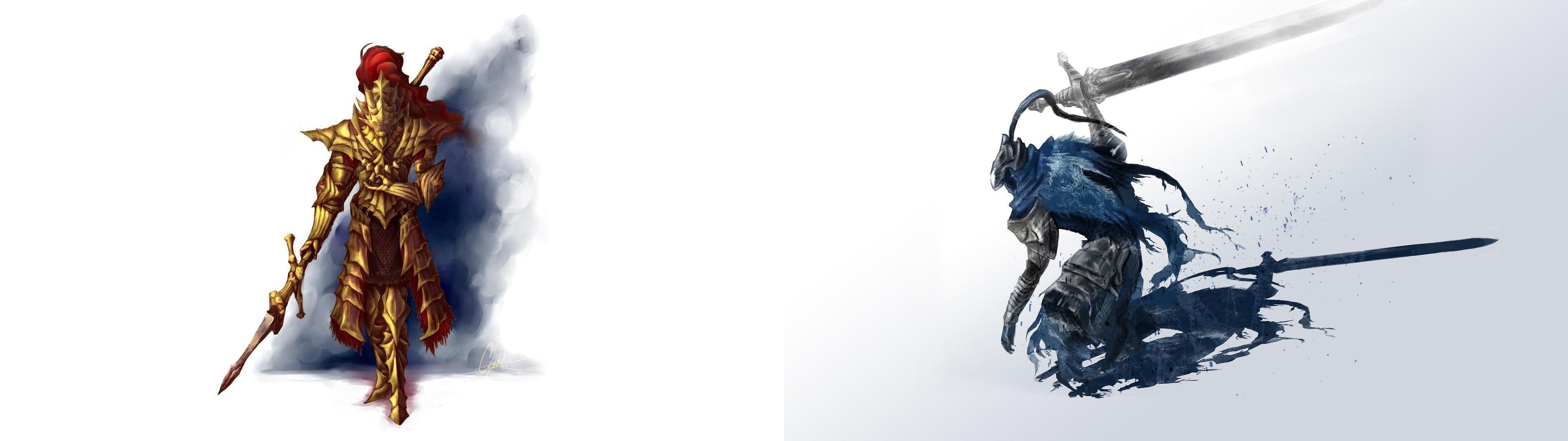 3840x1080 Combined Two Great Fan Art Image To Make A Dual Monitor Wallpaper!