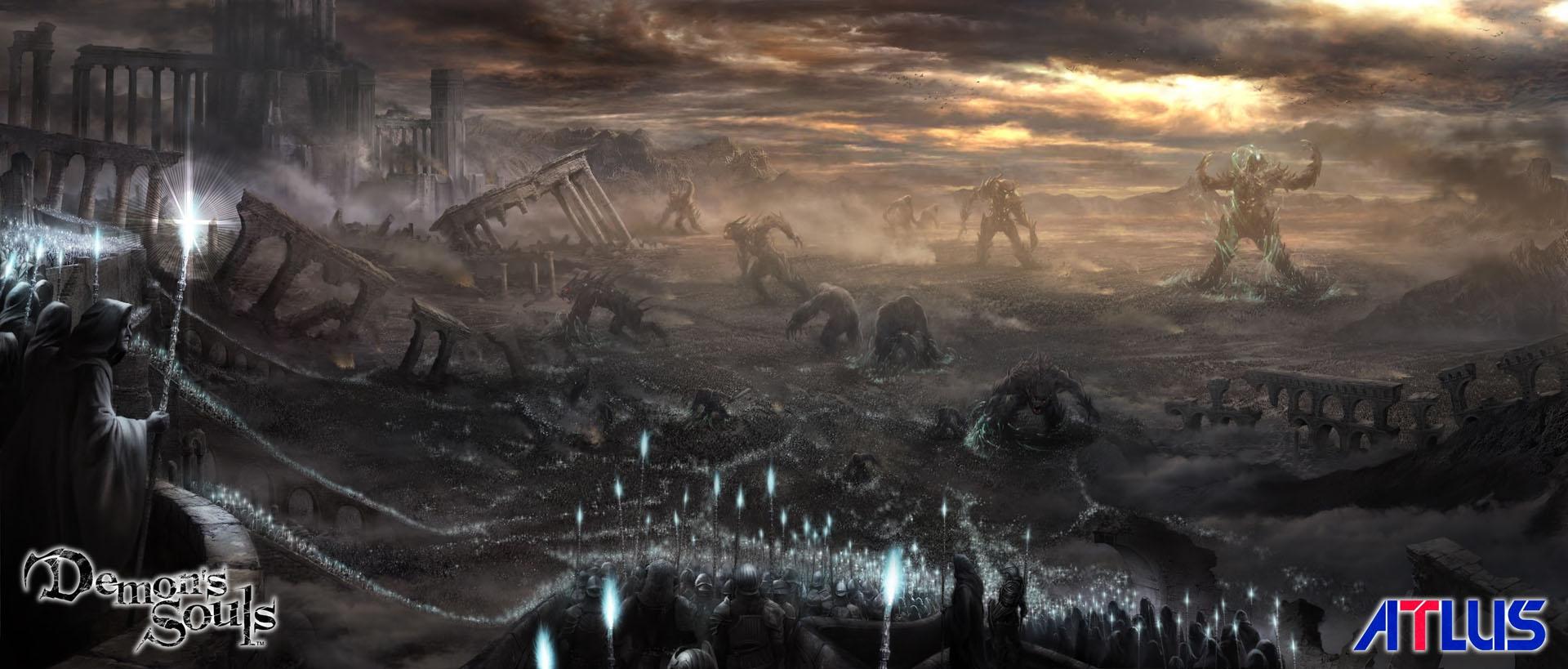 1920x819 Dual Screen Souls Wallpaper