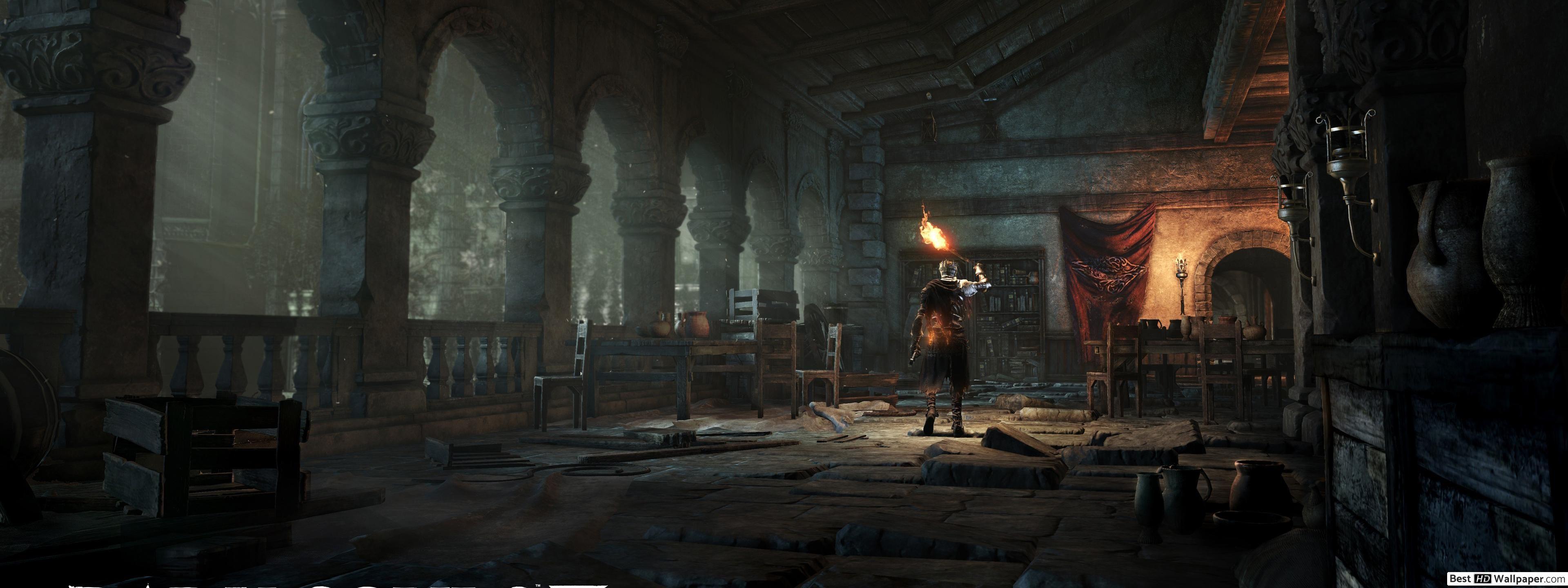3840x1440 Dark Souls Dual Screen Wallpaper