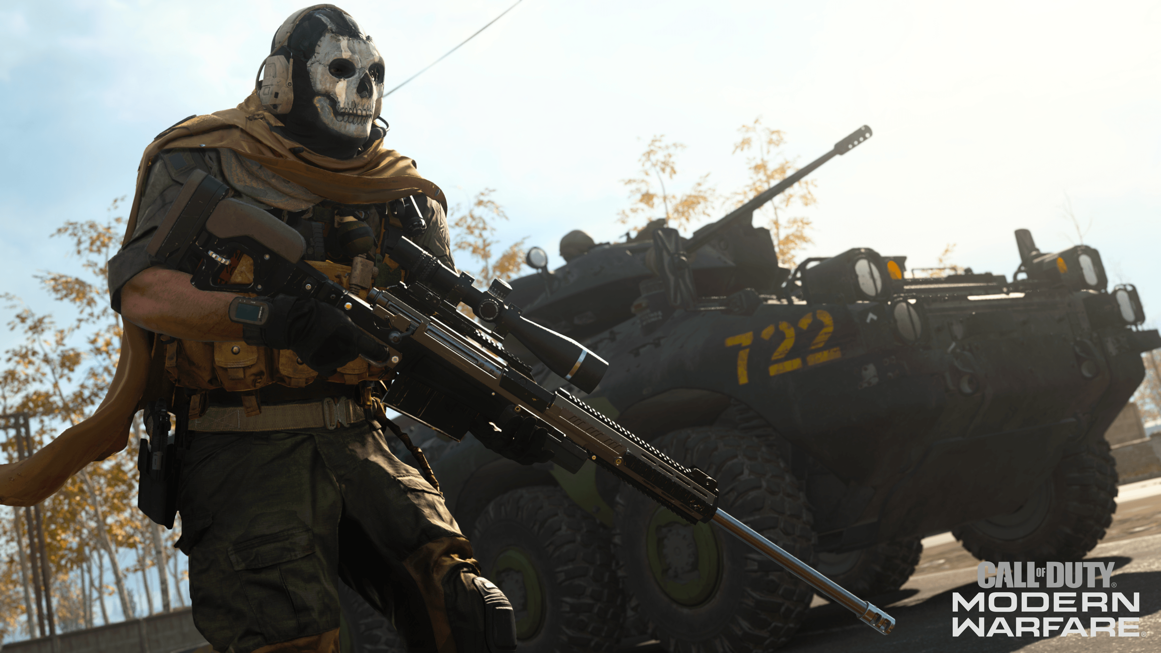 3840x2160 Call of Duty: Modern Warfare Wallpaper 4K, Ghost, Sniper rifle, Games