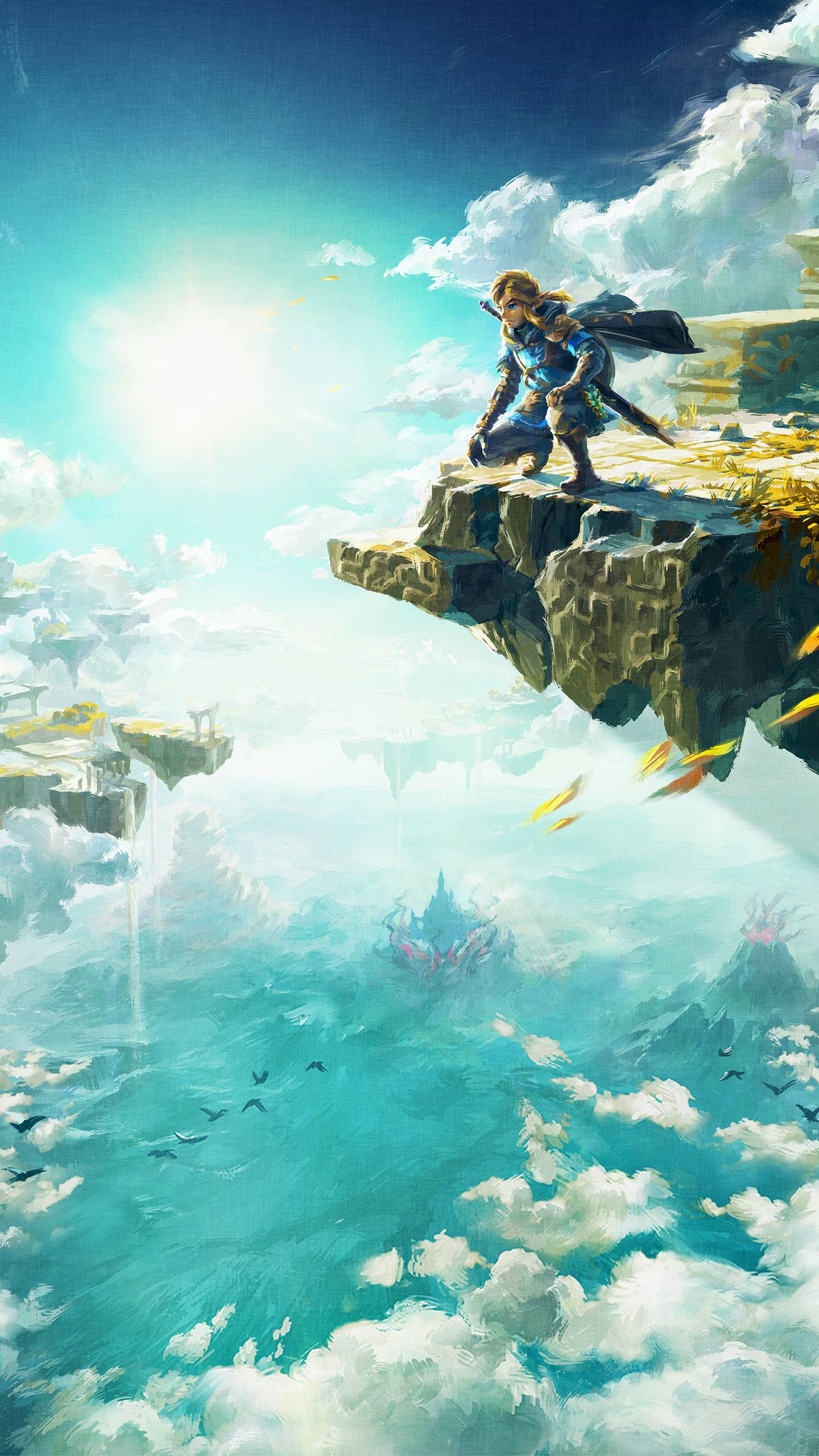 1440x2560 The Legend of Zelda: Tears of the Kingdom Artwork Wallpaper with Monocle