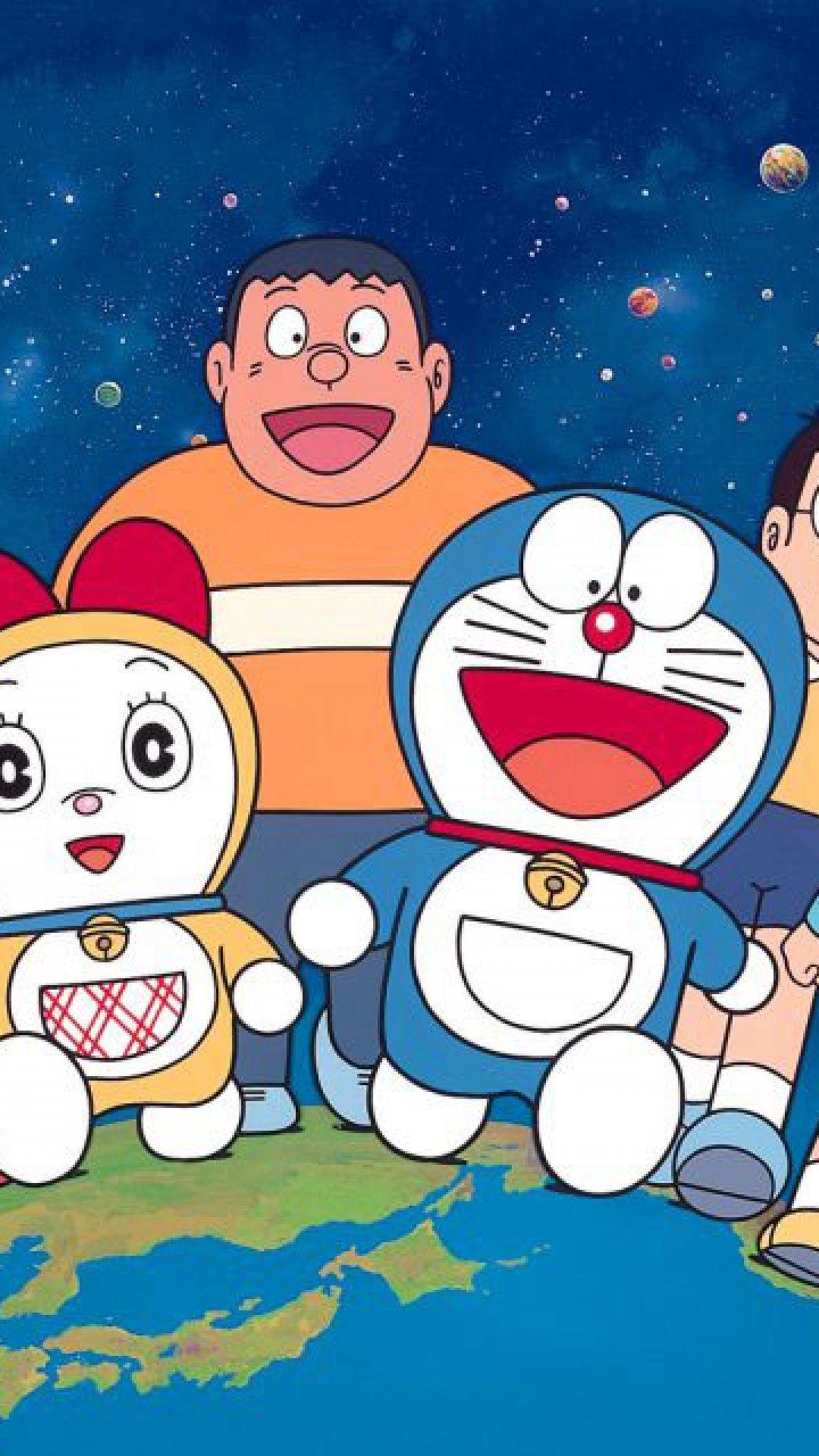 Wallpaper Doraemon  Pink Biru  Anime Wallpaper HD