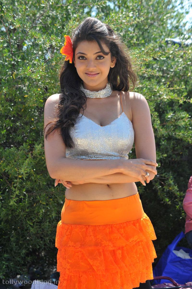 800x1202 Kajal Agarwal in Orange Short Skirt Indian Actress