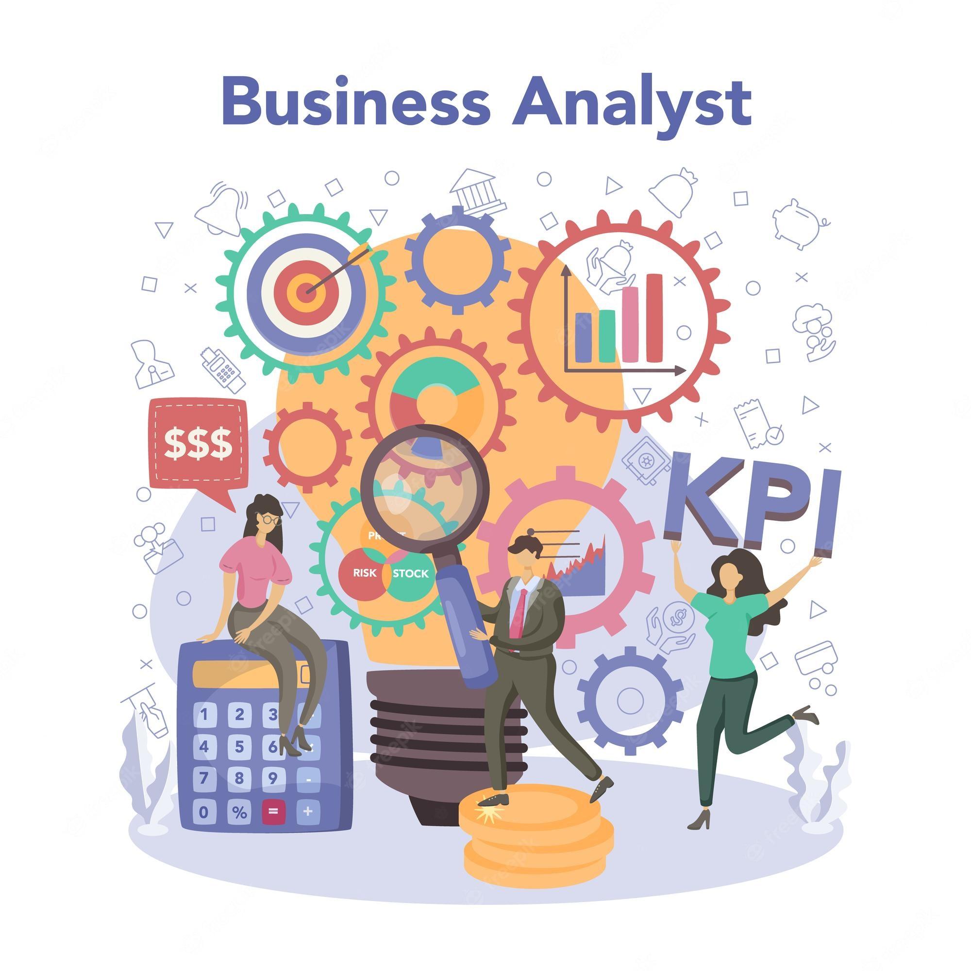 2000x2000 Free Vector. Business analyst or consultant financial operation optimization strategy development new business launching business research isolated flat vector illustration