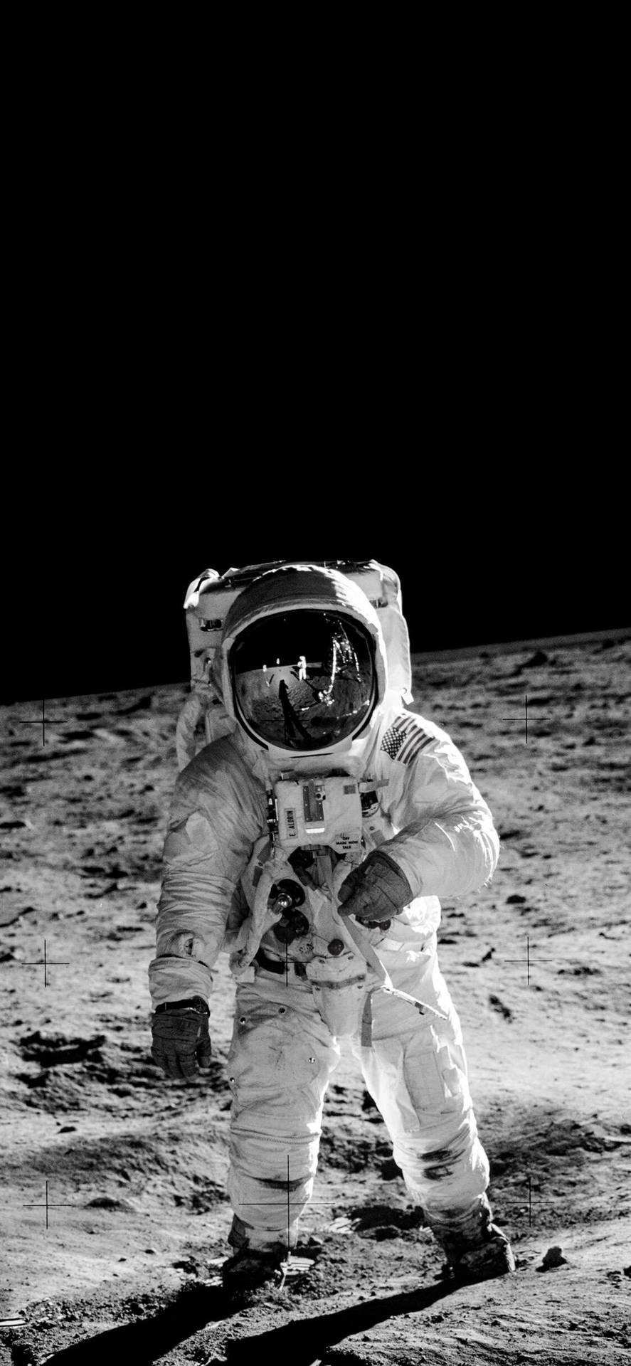 887x1920 Download Astronaut First Man On Moon Landing iPhone Wallpaper