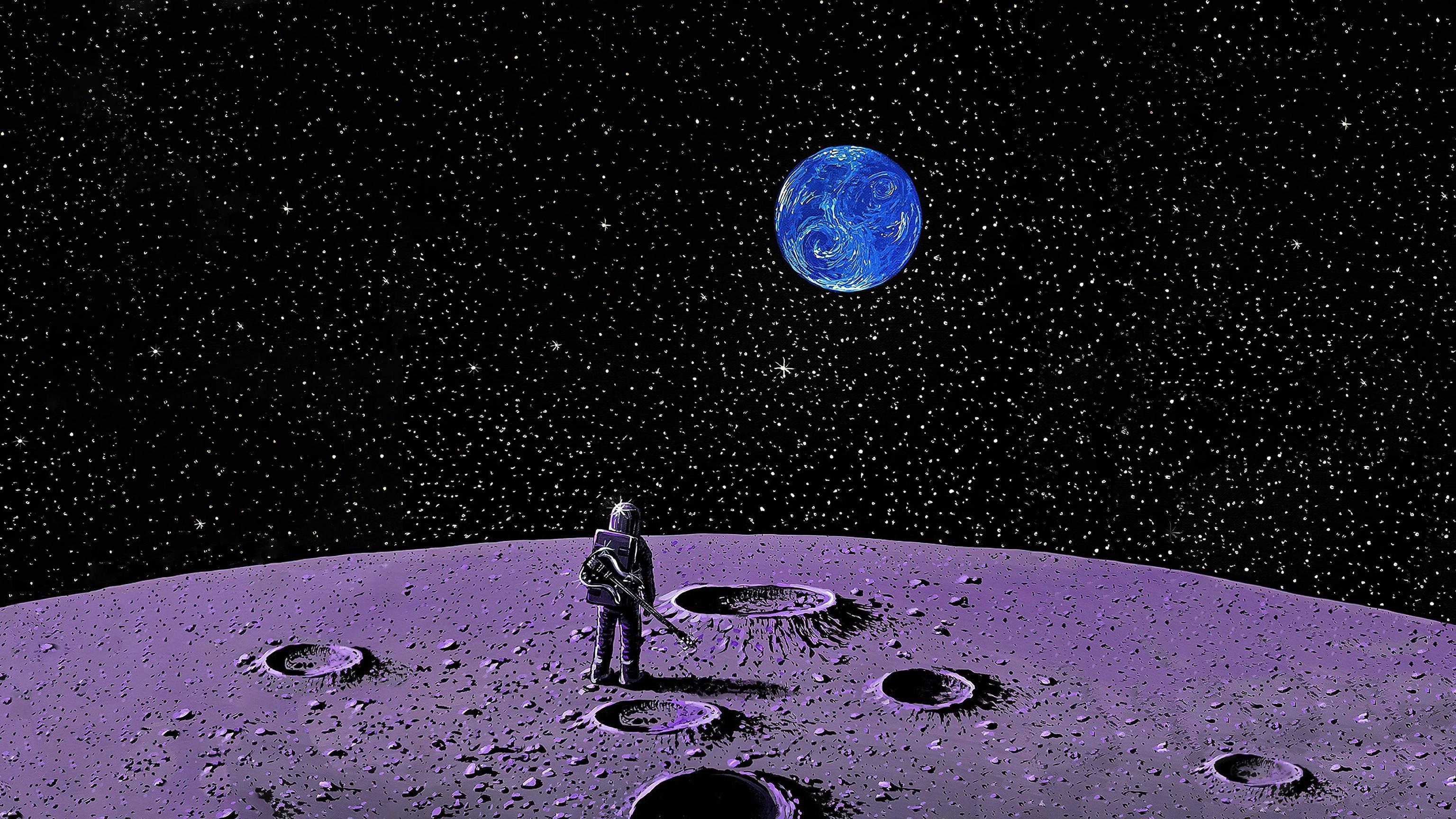 3072x1728 Astronaut Guitar Moon, HD Artist, 4k Wallpaper, Image, Background, Photo and Picture