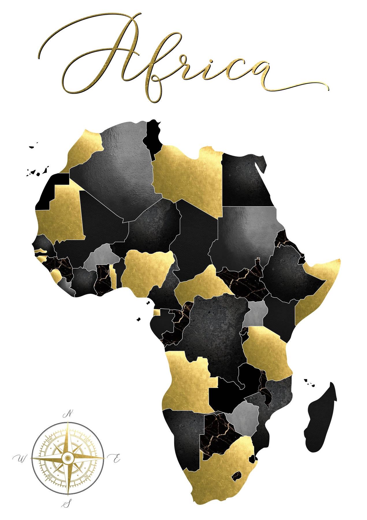 1271x1800 Download Gold And Black Africa Map Wallpaper