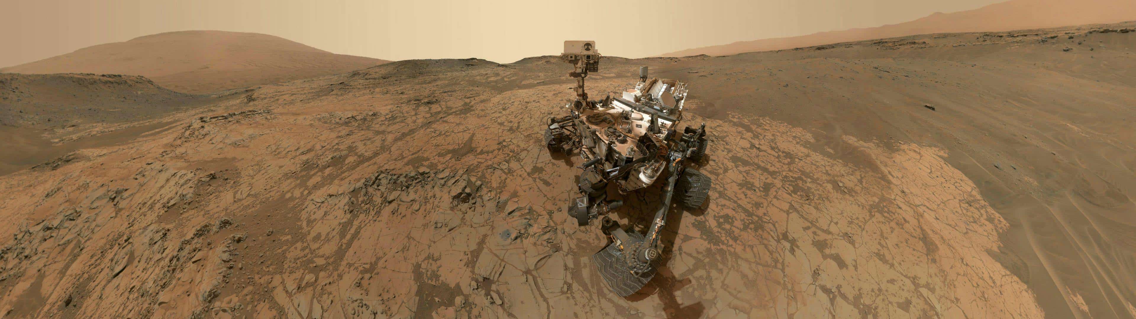 3840x1080 Mars Curiosity Rover Dual Monitor Wallpaper