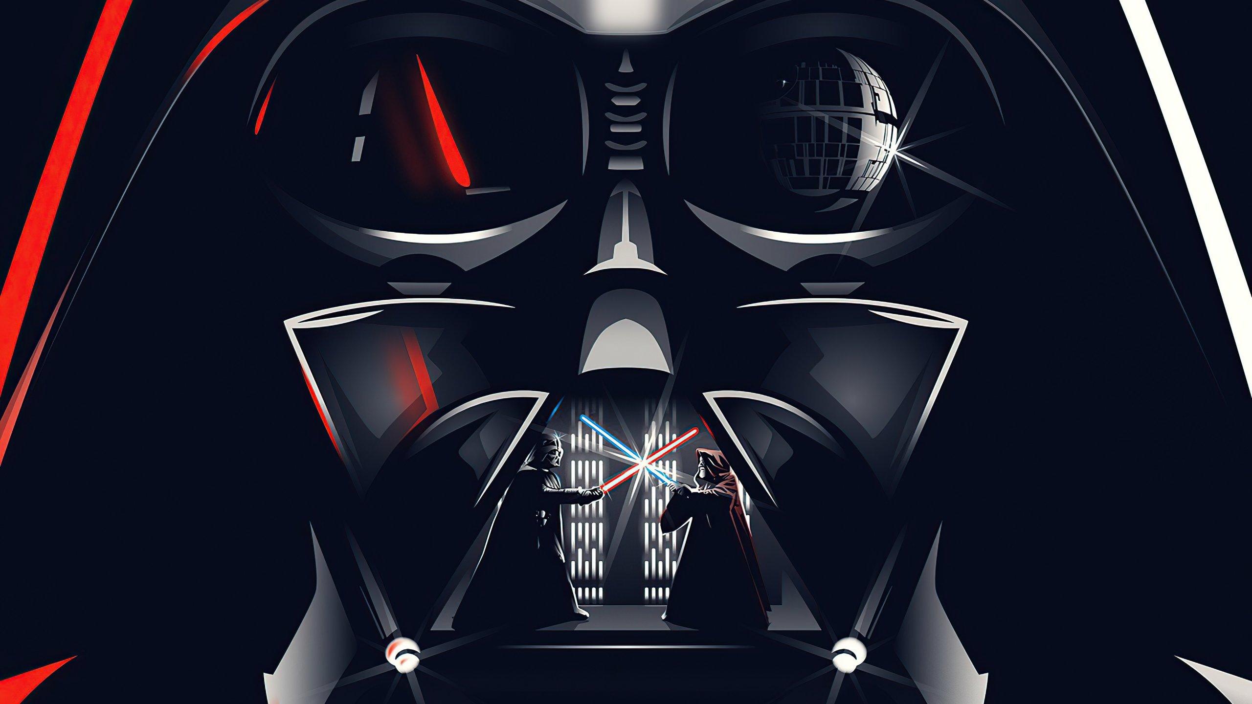 2560x1440 Darth Vader Star Wars Fight Wallpaper 4k Ultra HD