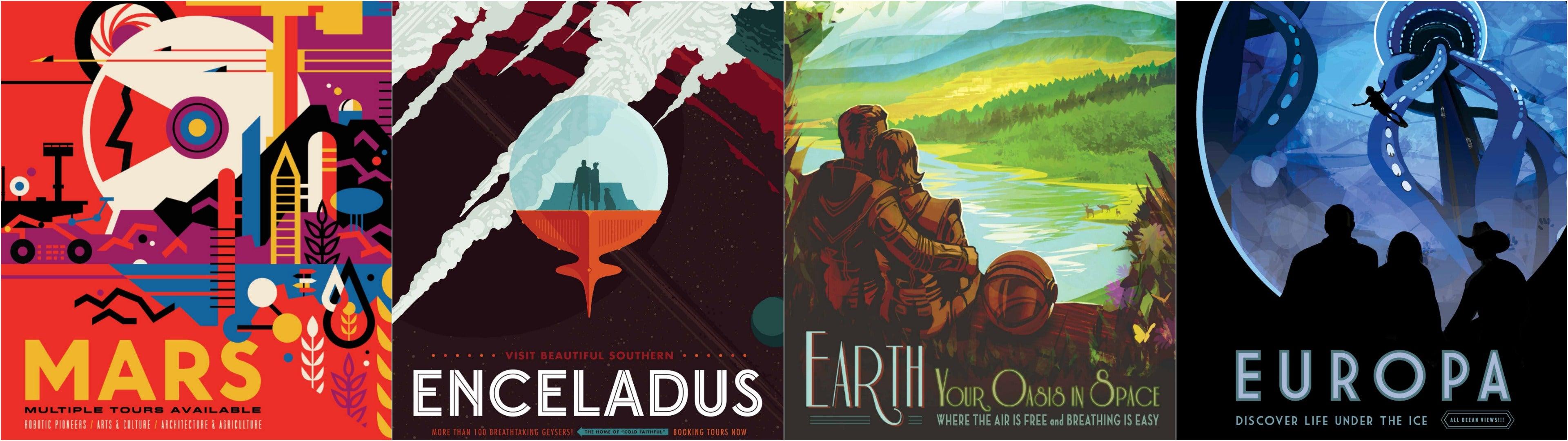 3840x1080 I turned some of those NASA posters into a dual monitor wallpaper