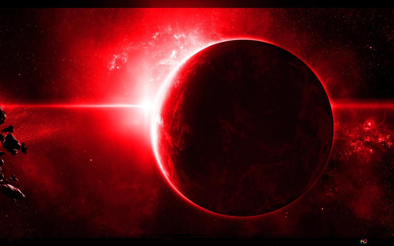 1280x800 Planet red accent dual monitor 4K wallpaper download