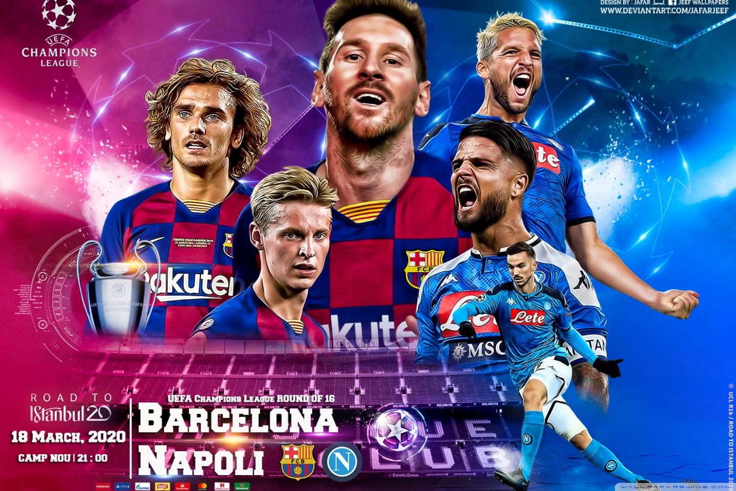 1440x960 FC BARCELONA CHAMPIONS LEAGUE 2020 Ultra HD Desktop Background Wallpaper for