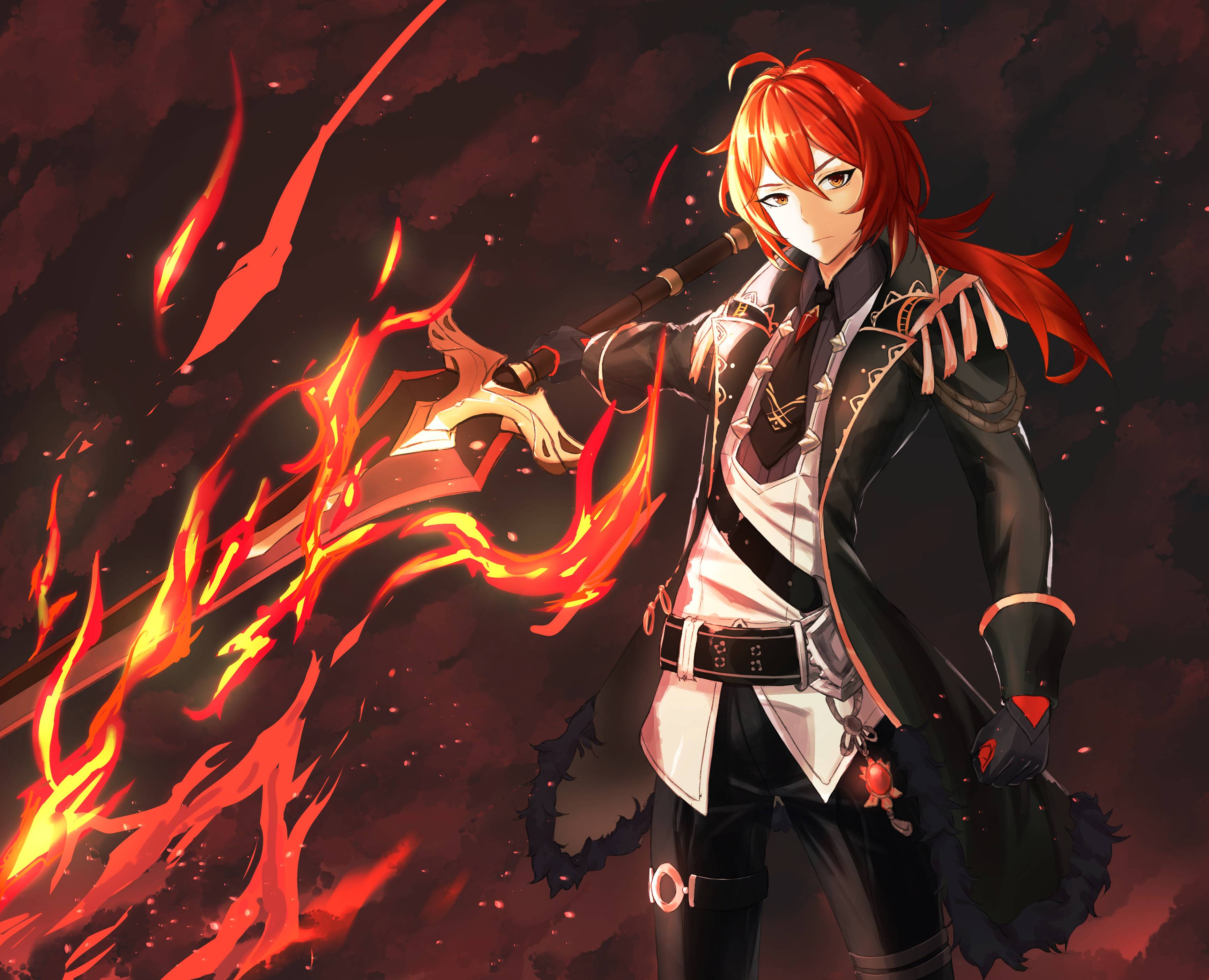 3464x2809 Diluc Genshin Impact Warrior Wallpaper, HD Games 4K Wallpaper, Image, Photo and Background