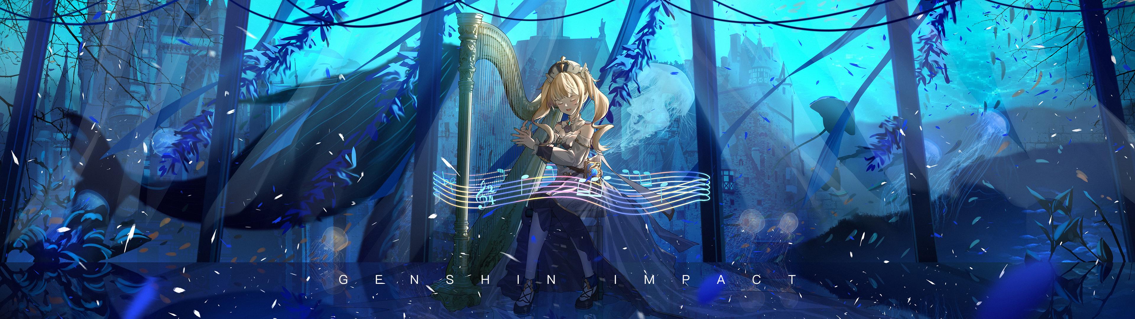 3840x1080 Video Game Genshin Impact HD Wallpaper by 幽木MIX