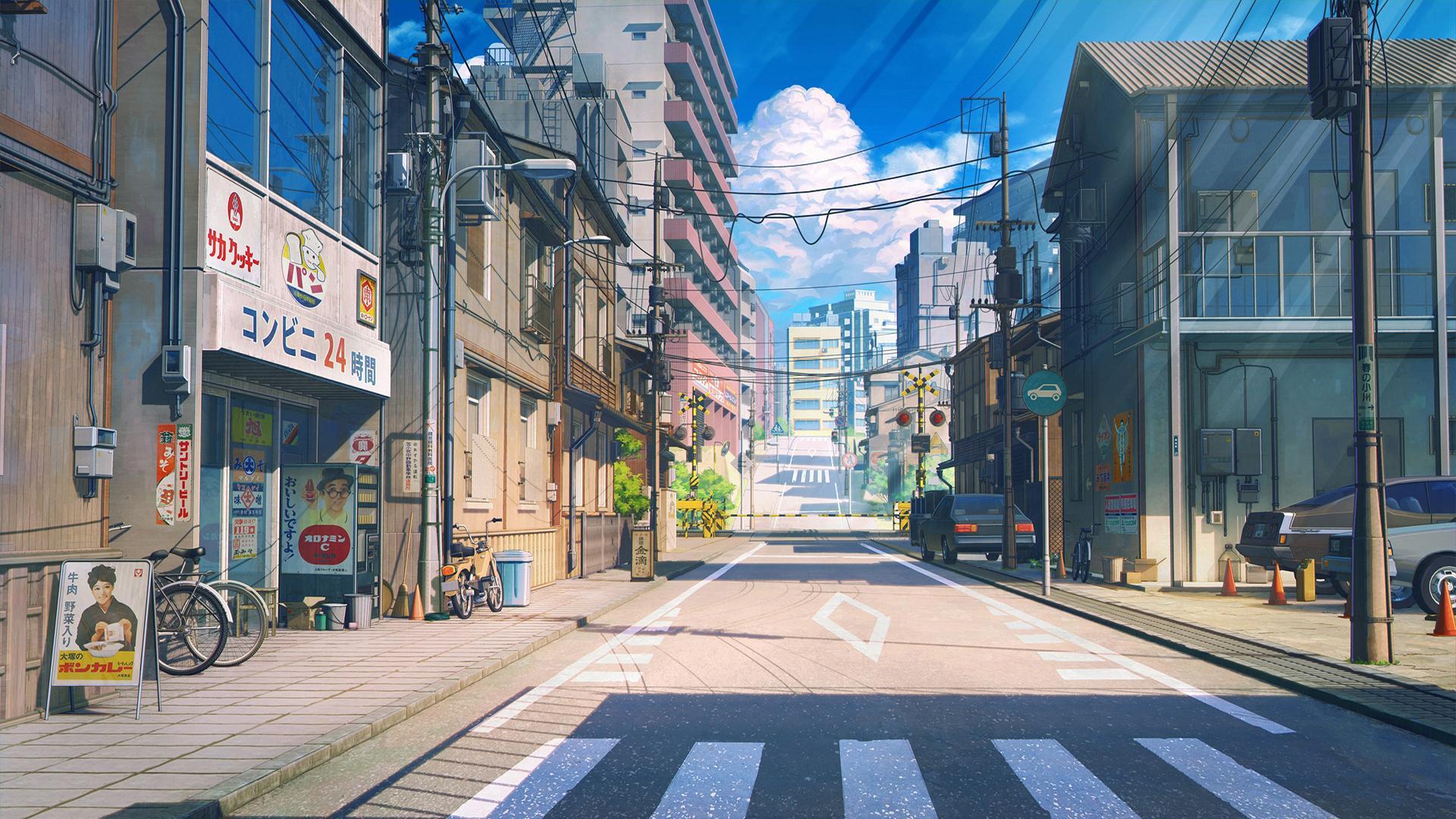 1920x1080 Anime City Wallpaper