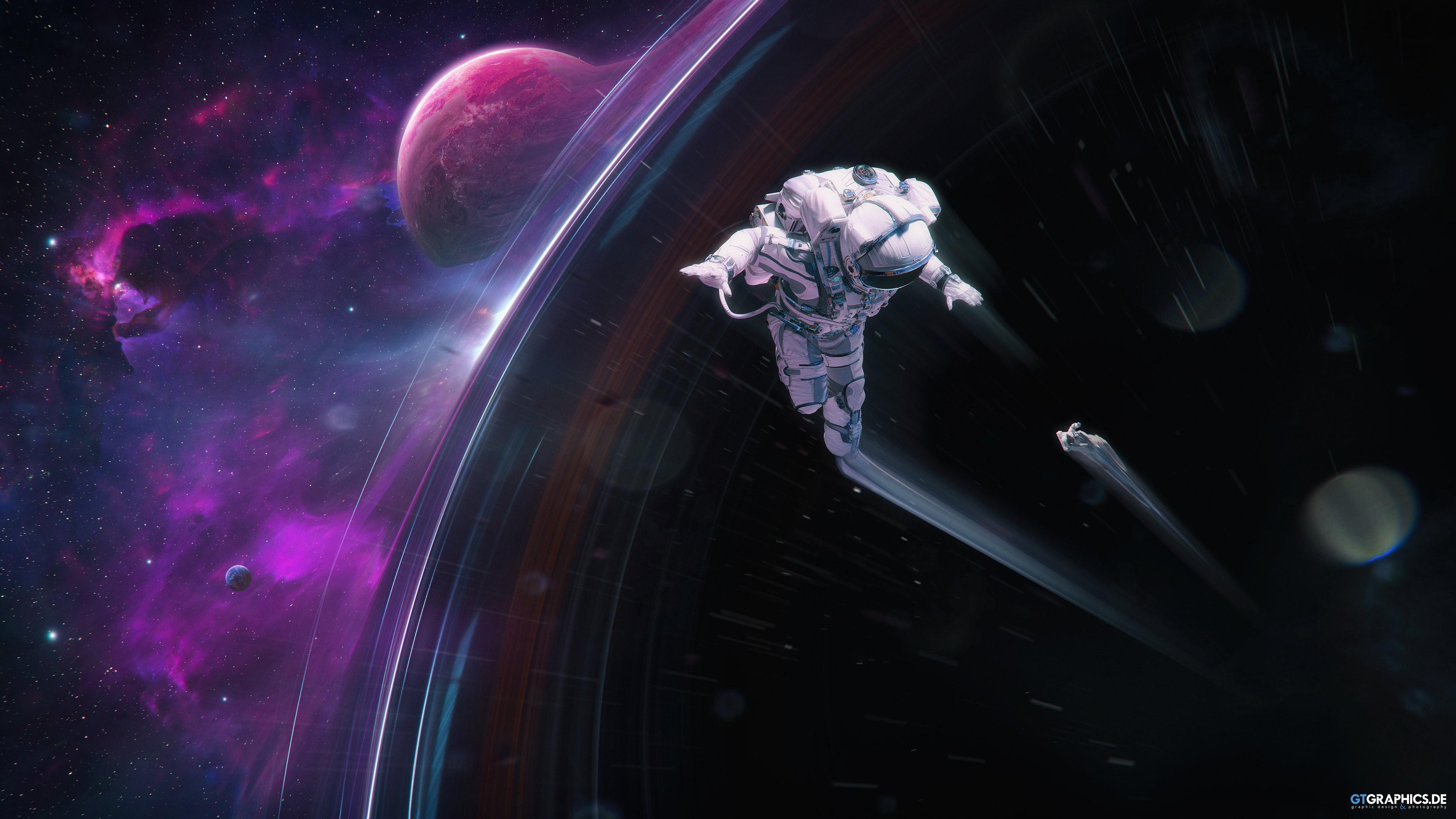 3840x2160 Wallpaper / Taenaron, black holes, 3D, space, planet free download