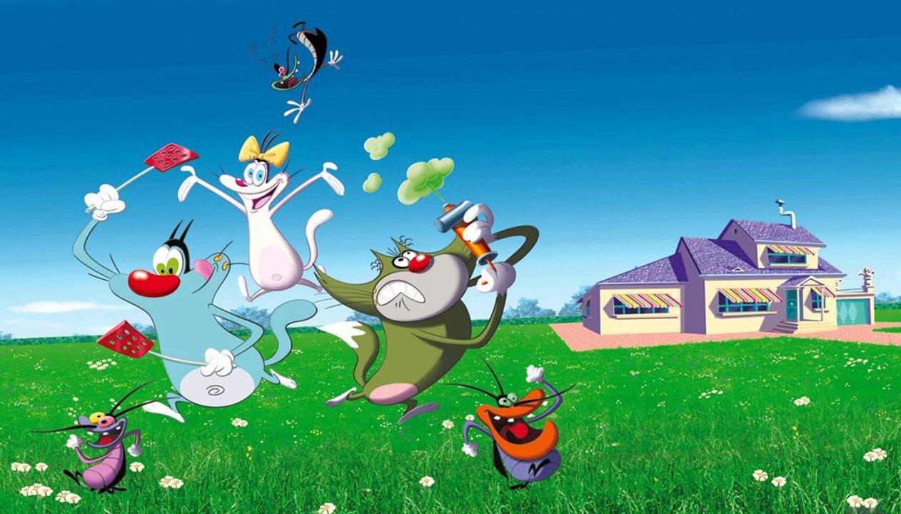 1262x720 Oggy And The Cockroaches Famous Cartoon Wallpaper