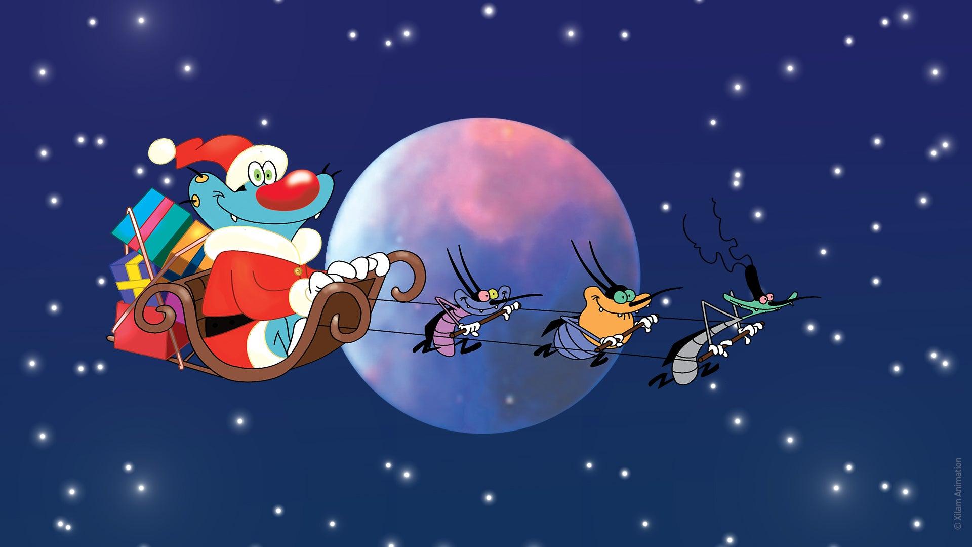 1920x1080 Oggy Christmas Wallpaper