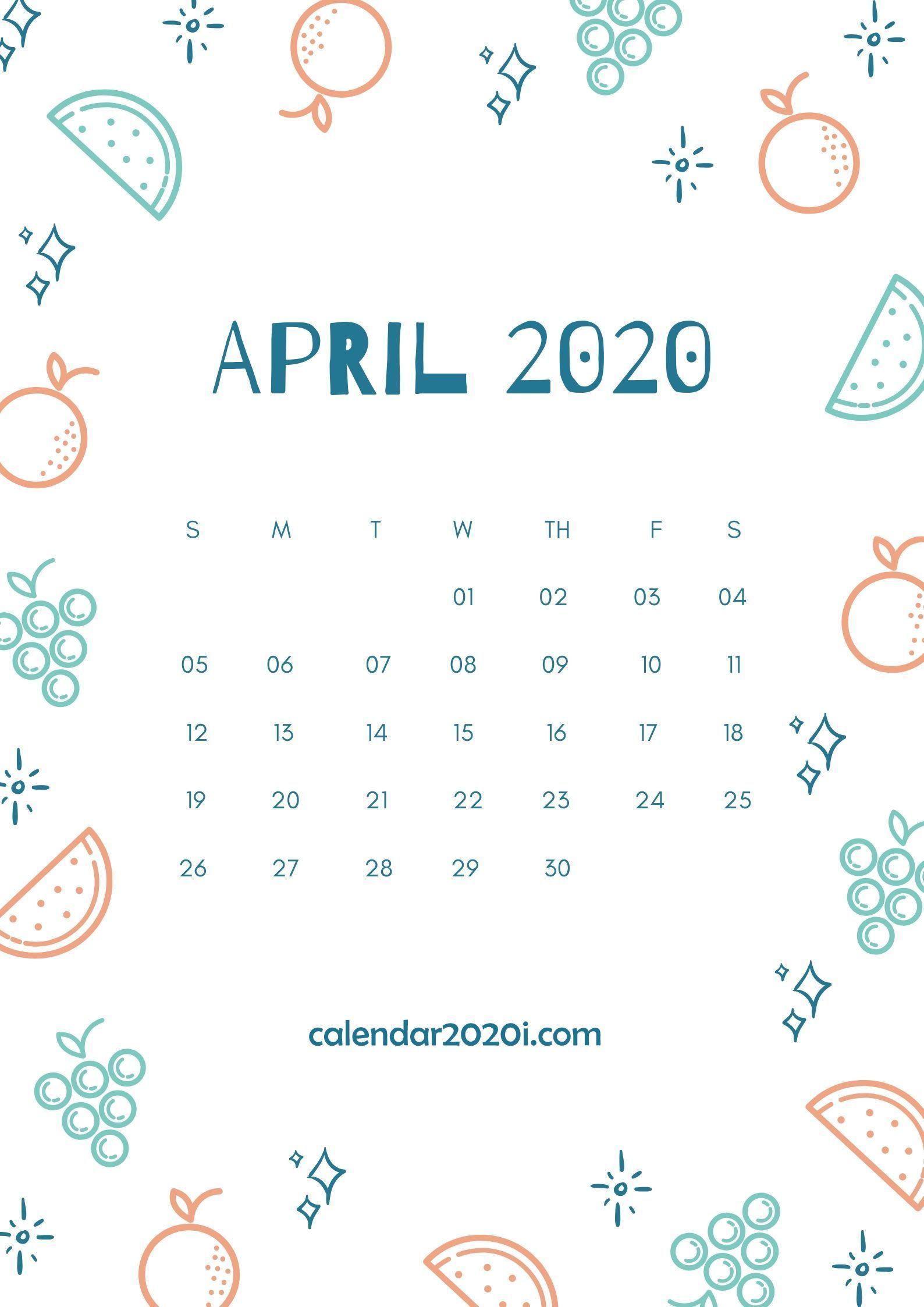 1588x2246 April 2020 Calendar Wallpaper. HD Background Image. Photo