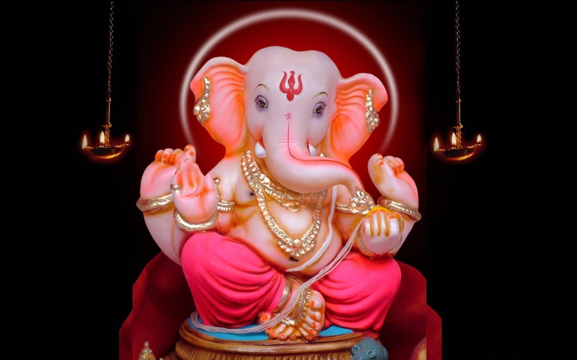 1920x1200 Download Hindu Deity Ganpati HD Cute Pink Wallpaper