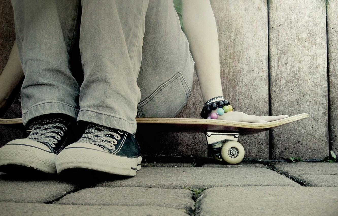 1332x850 Wallpaper girl, sneakers, bracelets, skate image for desktop, section настроения