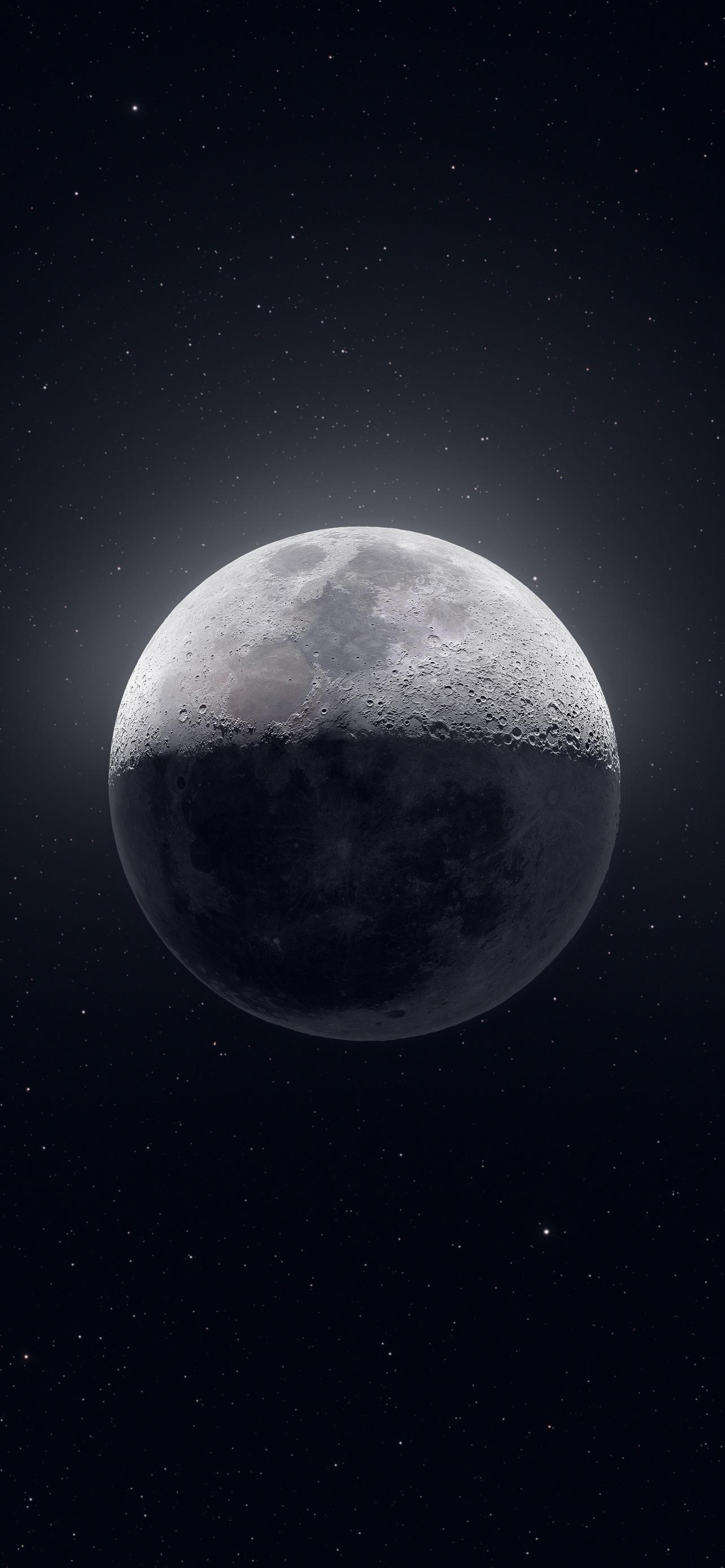 1284x2778 Moon Wallpaper 4K, Stars, Astrophotography, Space