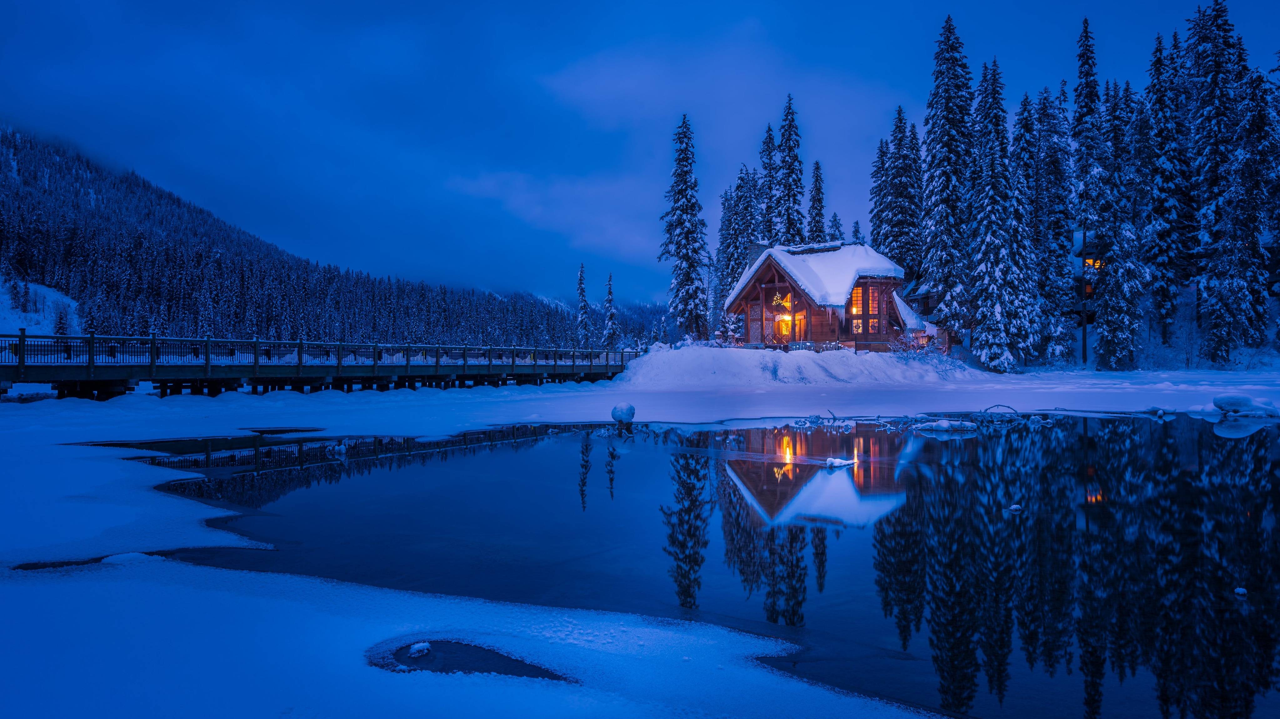 4095x2303 Forest House Covered in Snow 4K 1920x1080202149 Resolution Wallpaper, HD Nature 4K Wallpaper, Image, Photo and Background