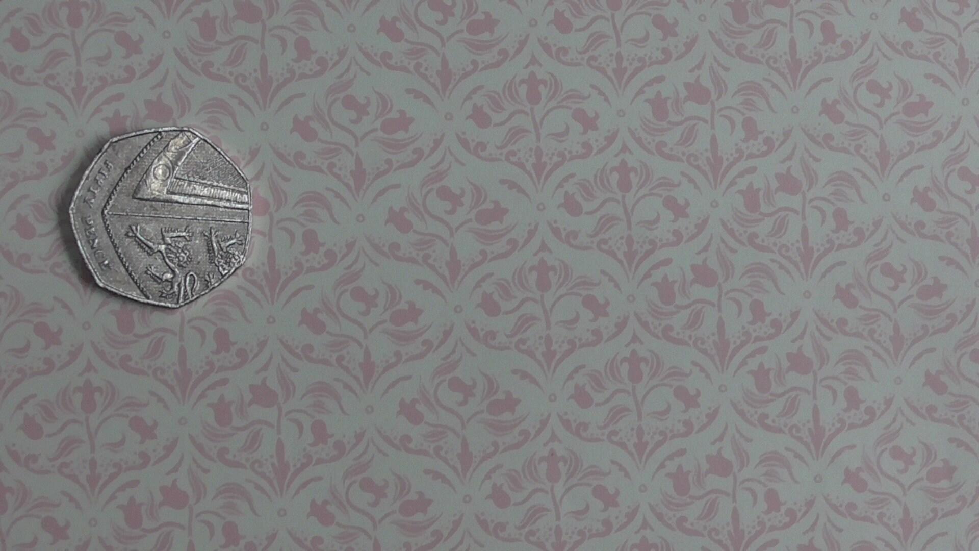 1920x1080 Doll House 1:12 Wallpaper Art Nouveau Tulip Arabesque Pink on Hong Kong
