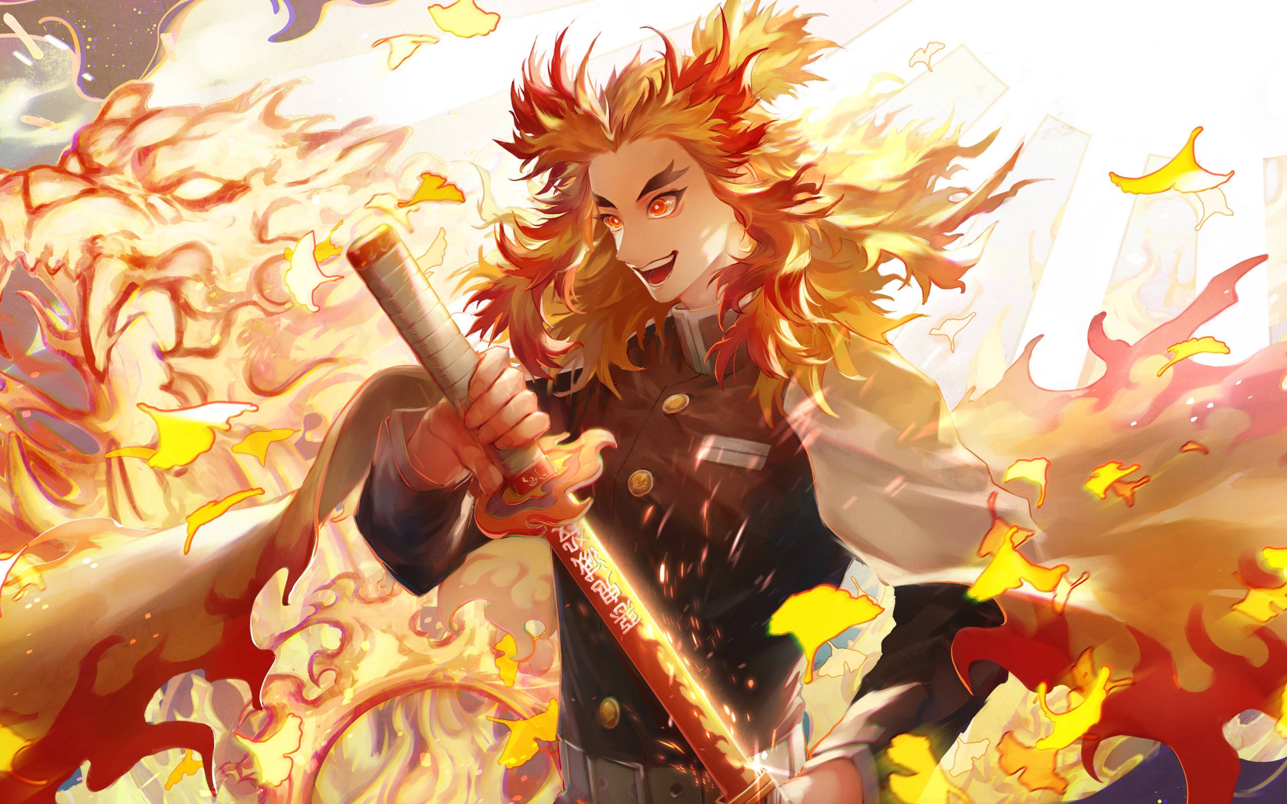 2560x1600 Kyojuro Rengoku Art HD Demon Slayer 2022 2560x1600 Resolution Wallpaper, HD Anime 4K Wallpaper, Image, Photo and Background