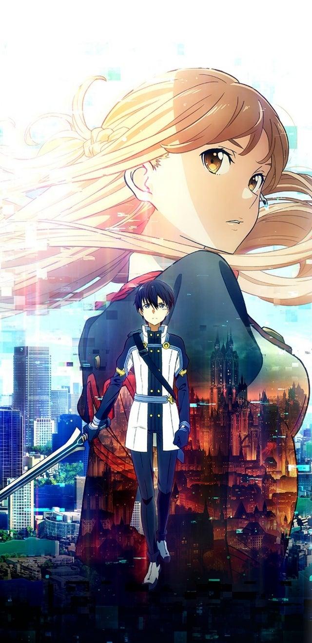 640x1316 IPhone wallpaper for light novels of SAOP Vol and Movie visual. SAO Vol and 25 + Ordinal Scale Movie Visual. Need textless covers of SAOP VOL 6 and SAO Vol