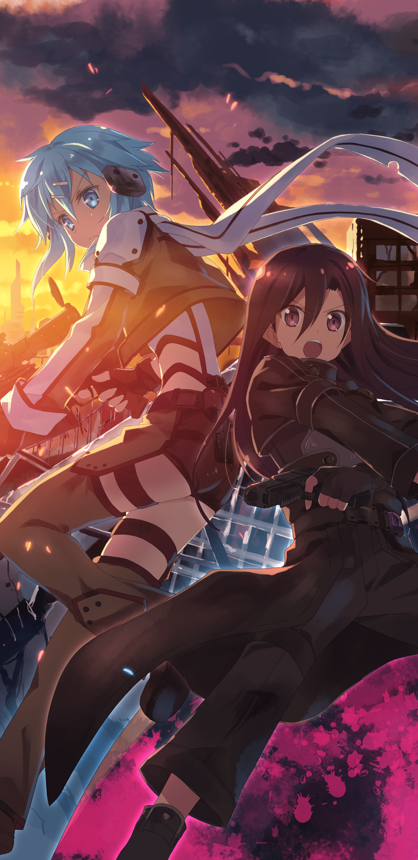 1440x2960 Wallpaper / Anime Sword Art Online II Phone Wallpaper, Kirito (Sword Art Online), Sword Art Online, Sinon (Sword Art Online), 1440x2960 free download