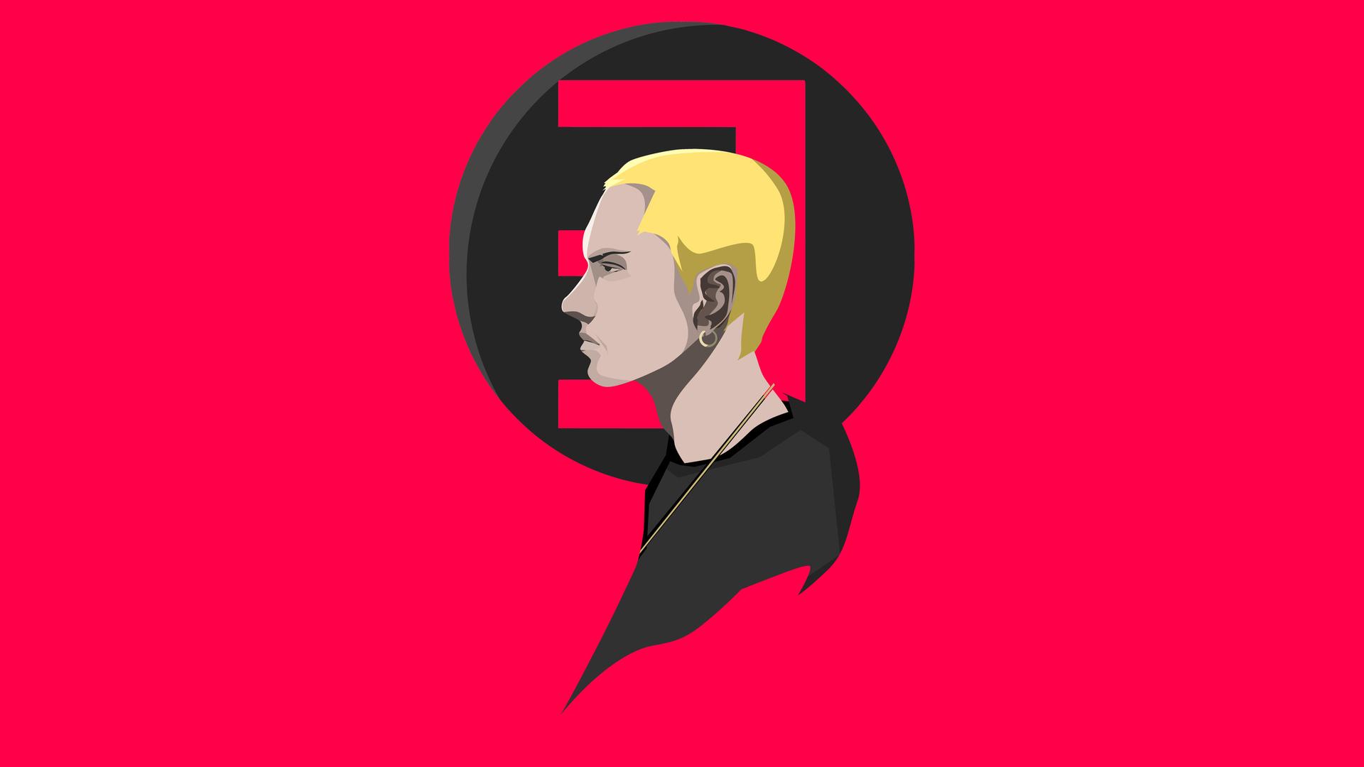 1920x1080 Eminem Red Minimal 4k Laptop Full HD 1080P HD 4k Wallpaper, Image, Background, Photo and Picture