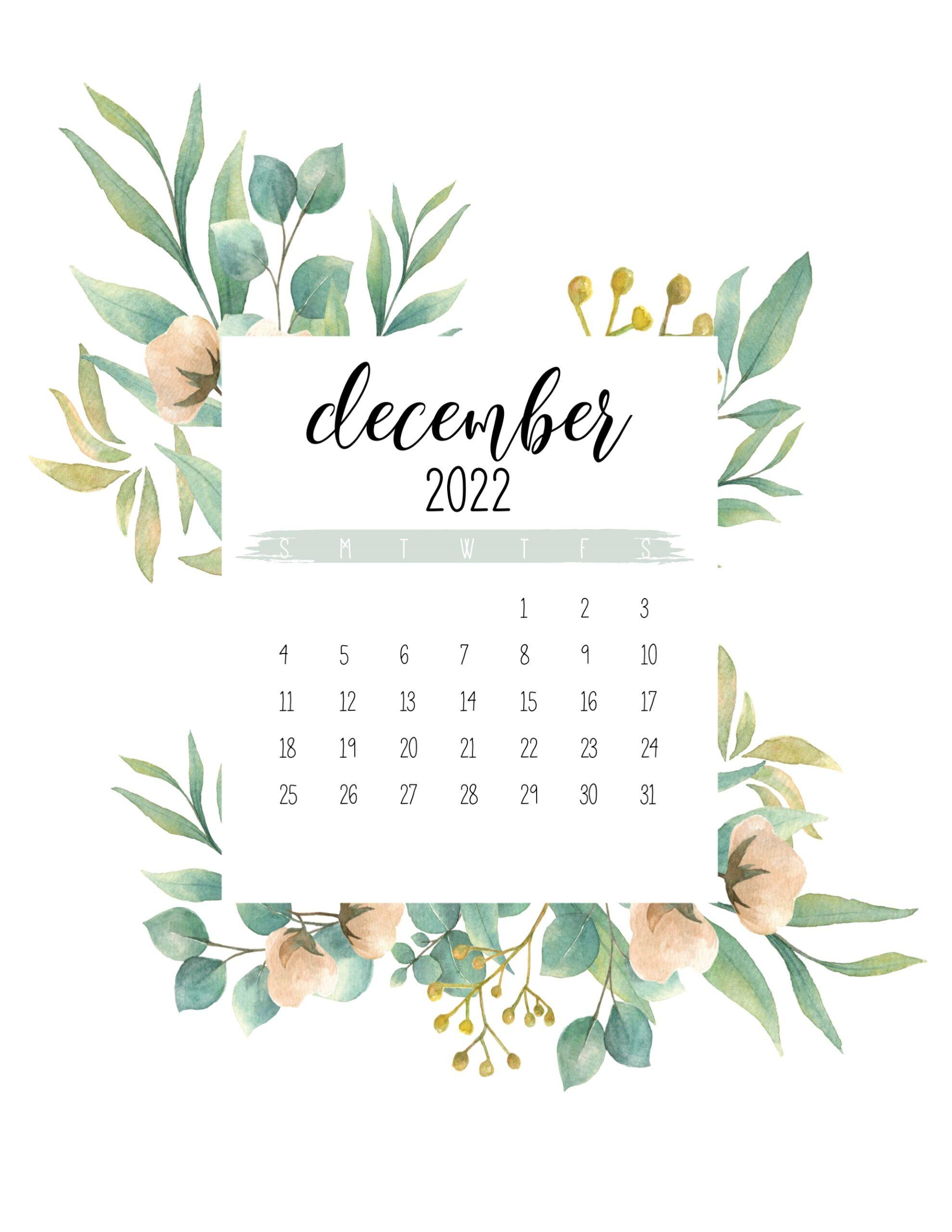 1978x2560 Free Printable December 2022 Calendars