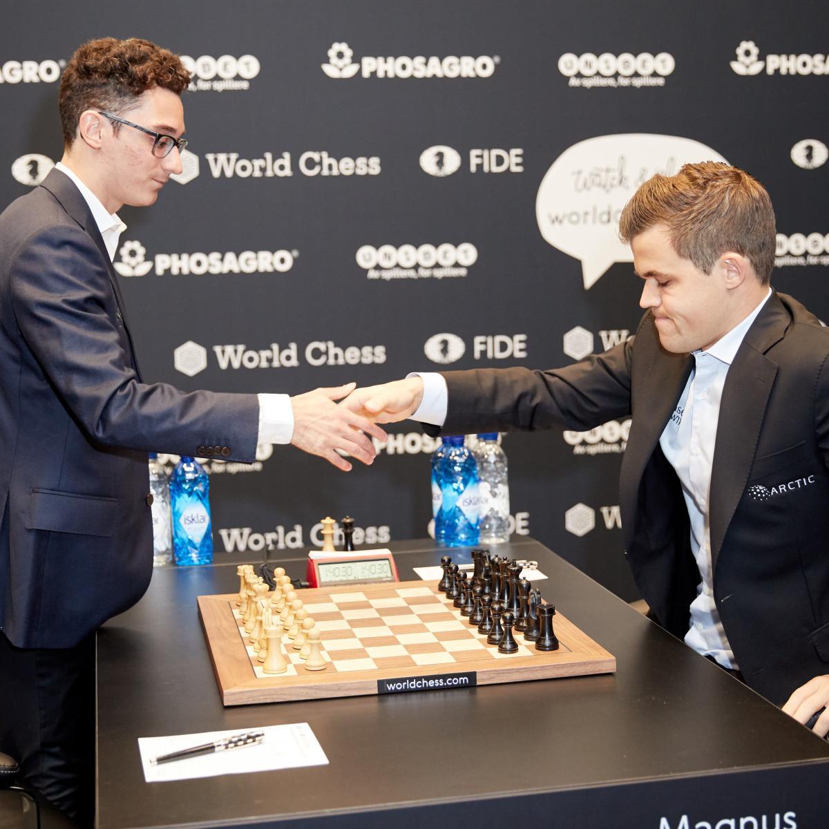 1200x1200 Magnus Carlsen Beats Fabiano Caruana, Wins €550K at World Chess Championship. News, Scores, Highlights, Stats, and Rumors
