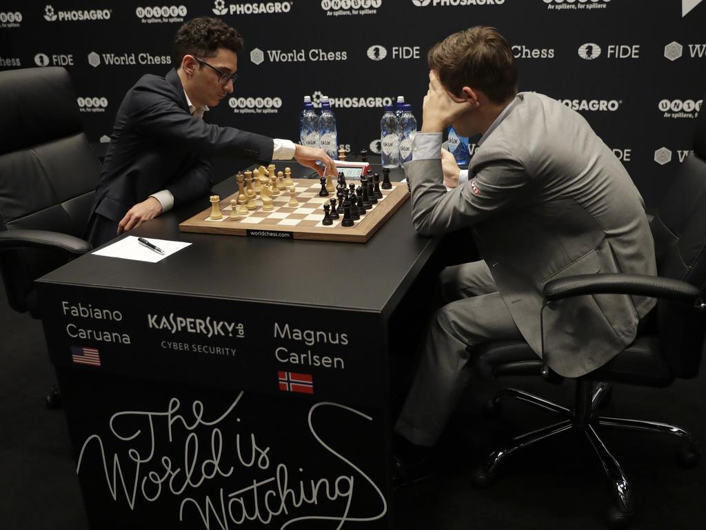 1024x768 World Chess Championship Magnus Carlsen vs Fabiano Caruana video controversy. news.com.au