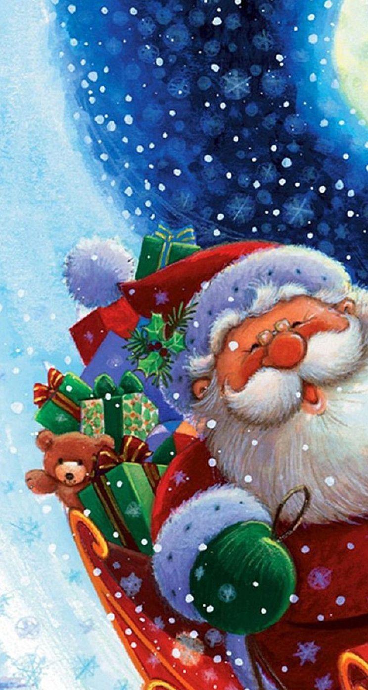 744x1392 Santa iPhone Wallpaper